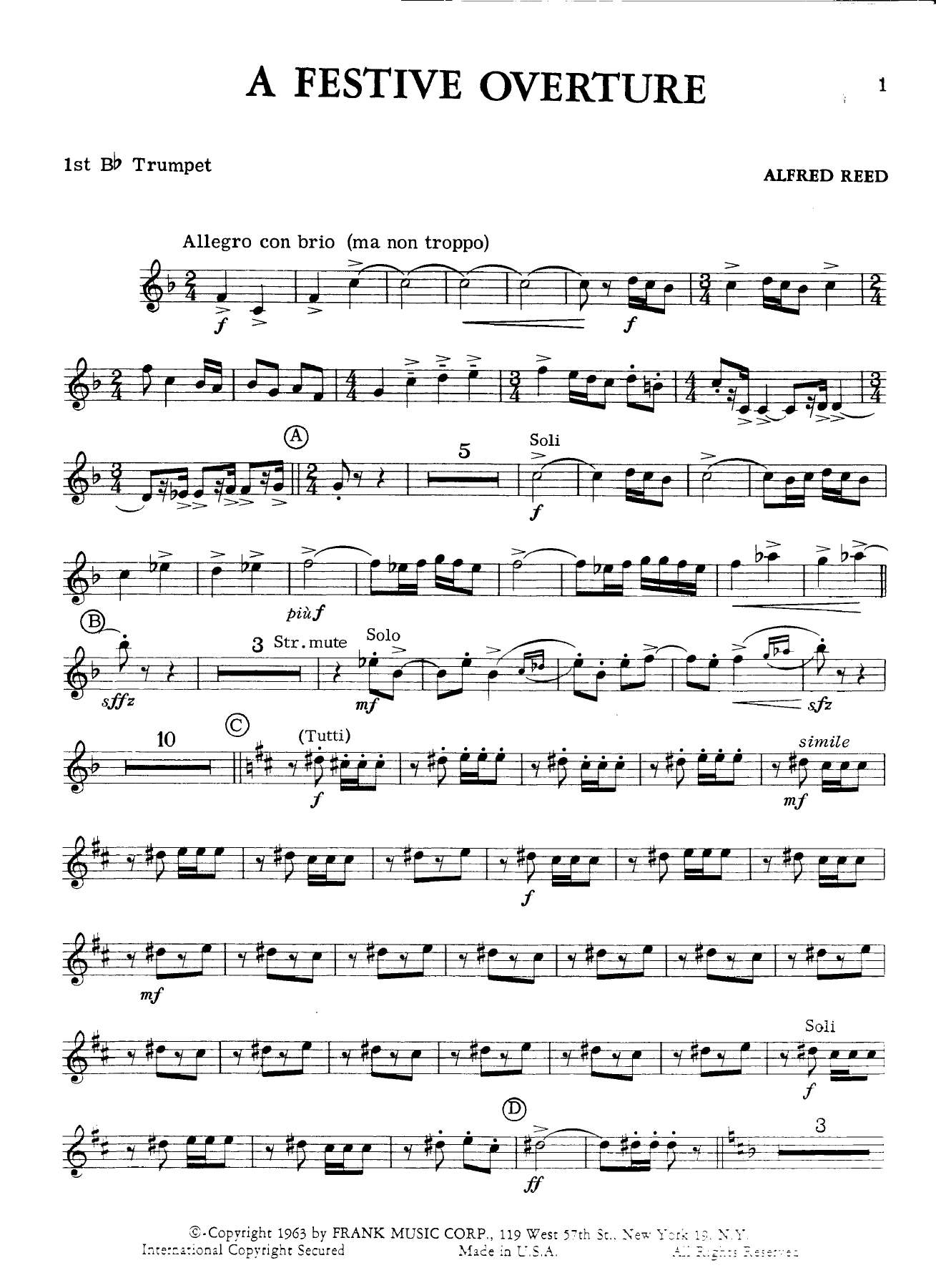 Bb trumpetI — sheet music cover (first page)