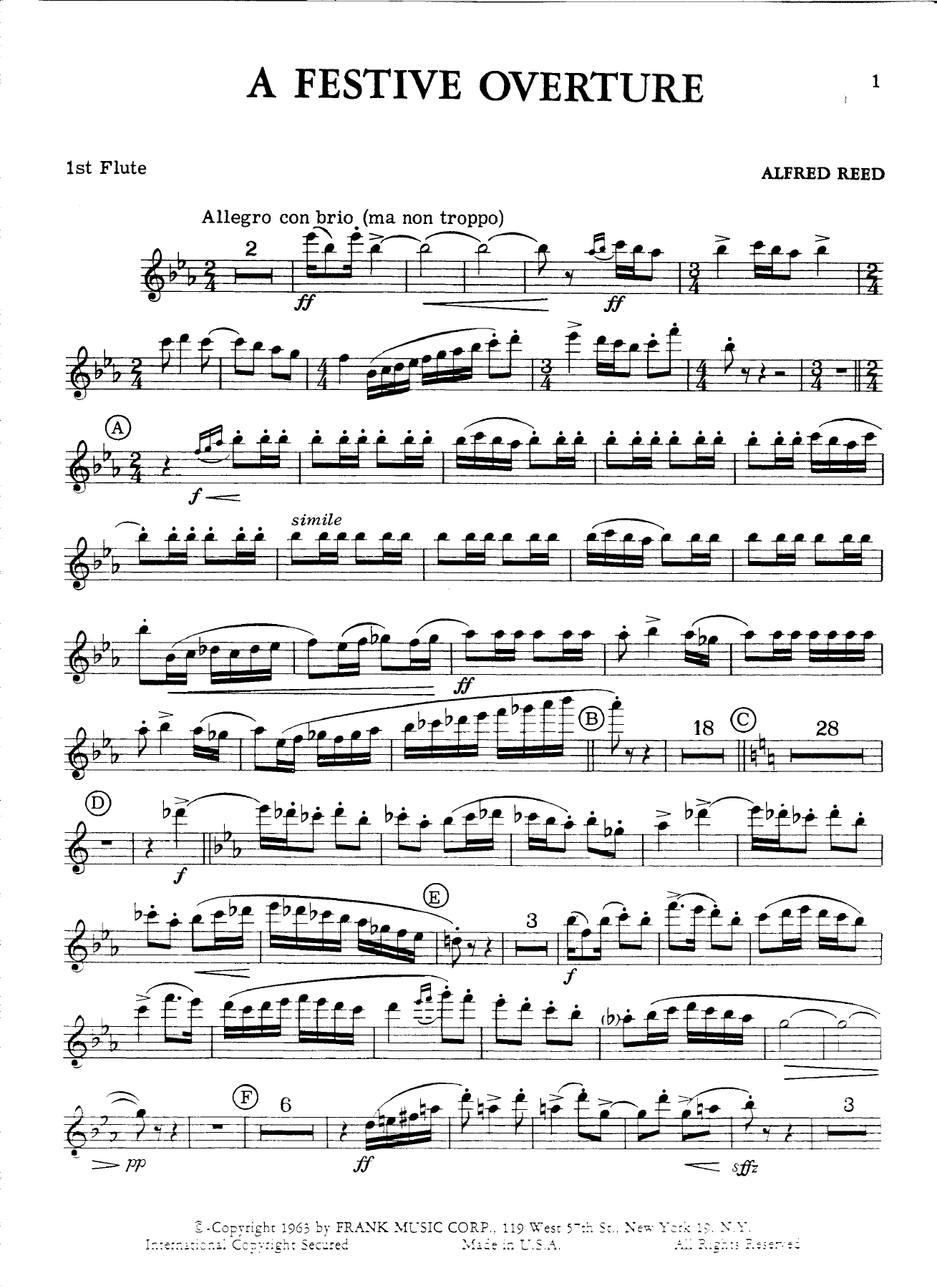 fluteI — sheet music cover (first page)