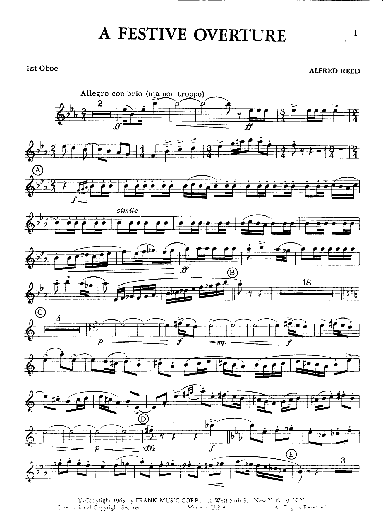 oboeI — sheet music cover (first page)
