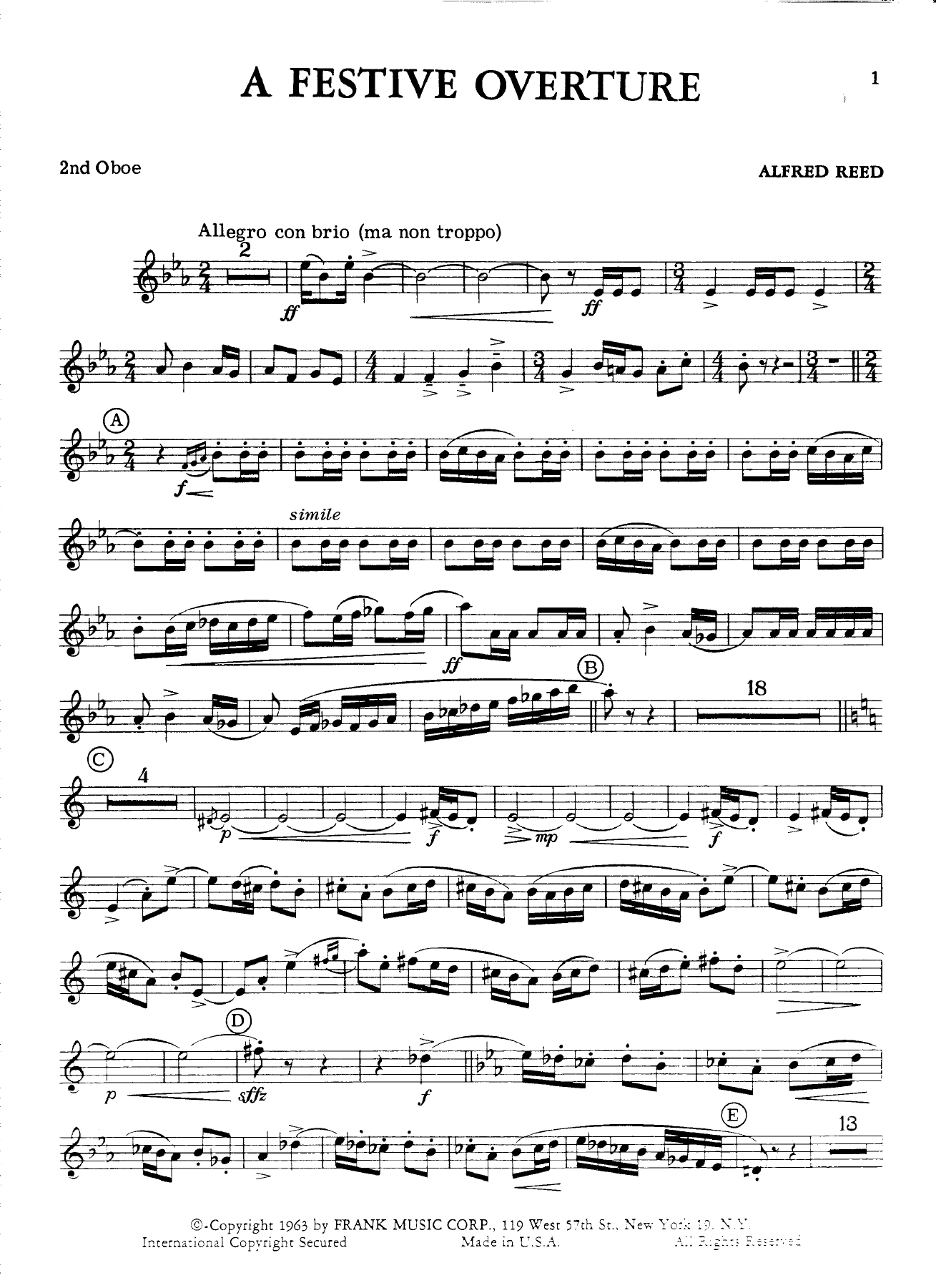 oboeII — sheet music cover (first page)