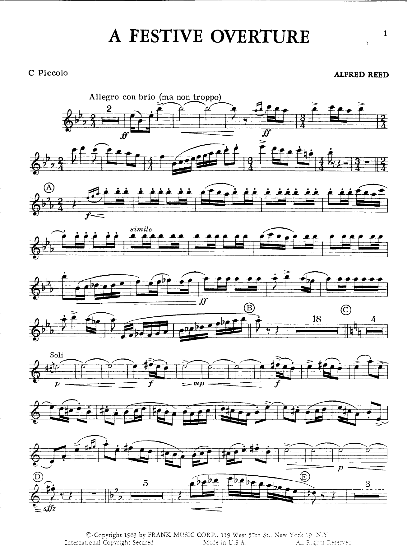 Piccolo — sheet music cover (first page)
