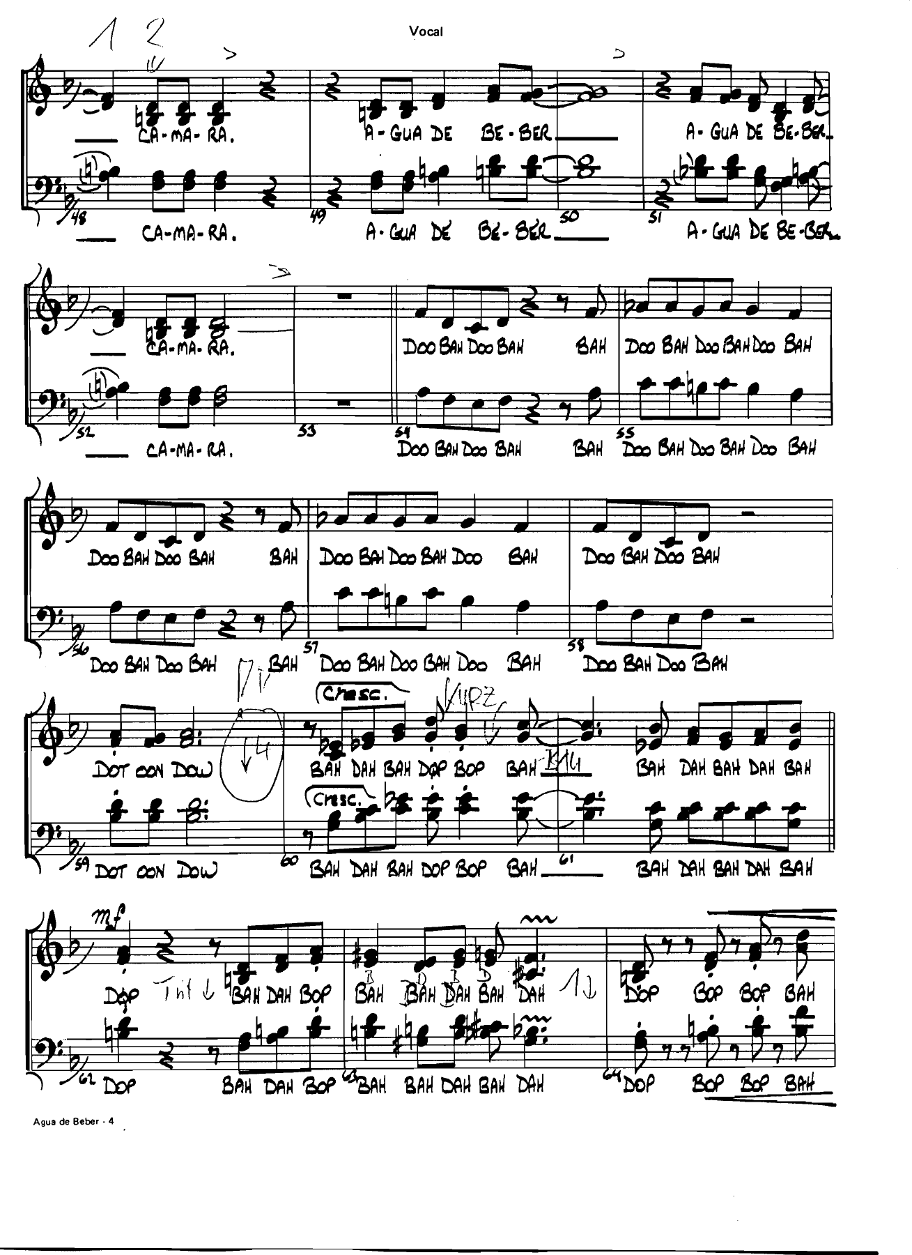 Agua De Beber (Anita Kerr) vocal — page 3
