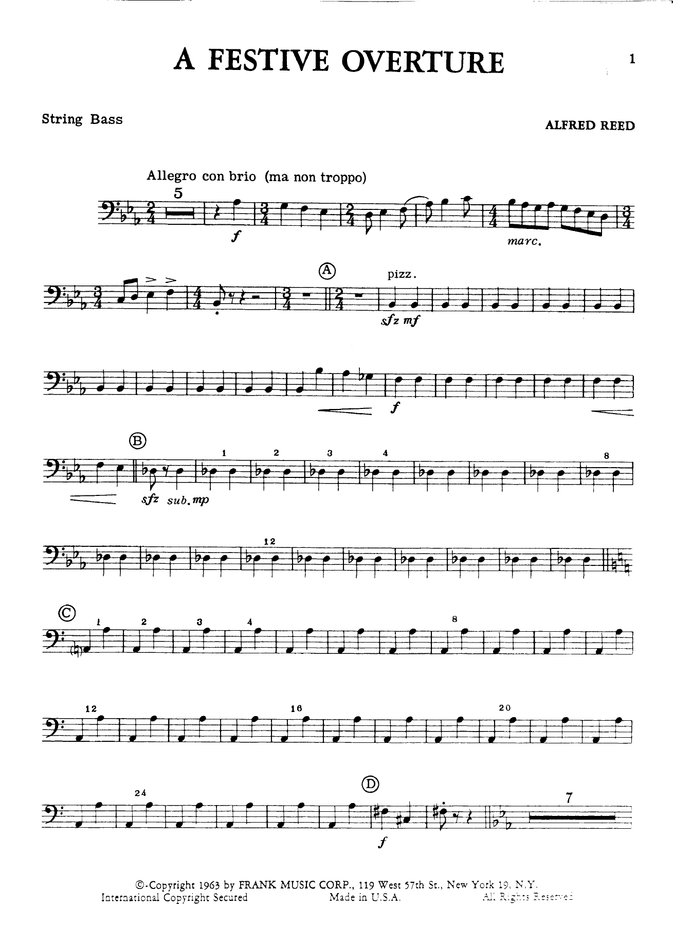 string bass — sheet music cover (first page)