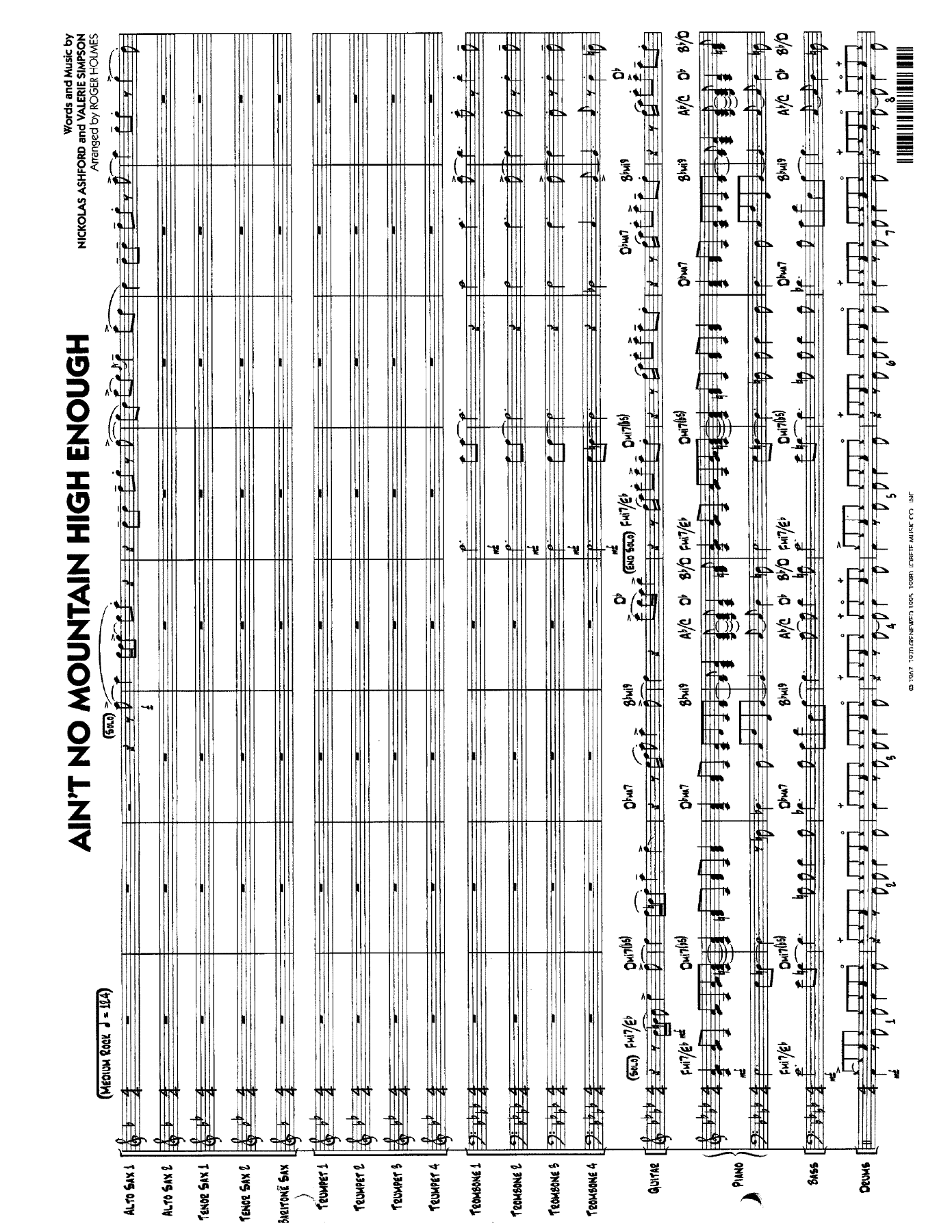 Ain't No Mountain High Enough (R.Holmes) Vocal — sheet music preview