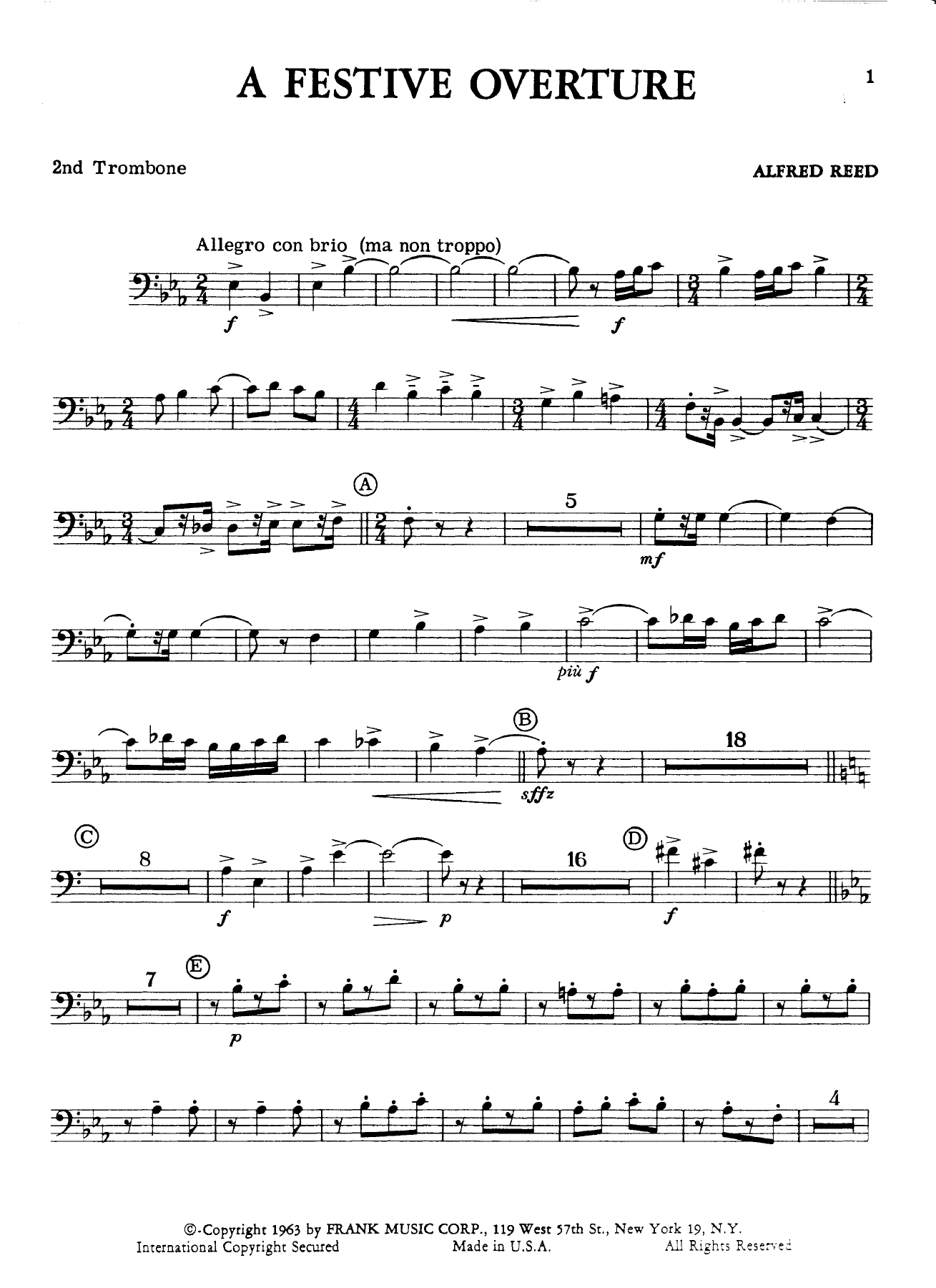 trombone II — sheet music cover (first page)