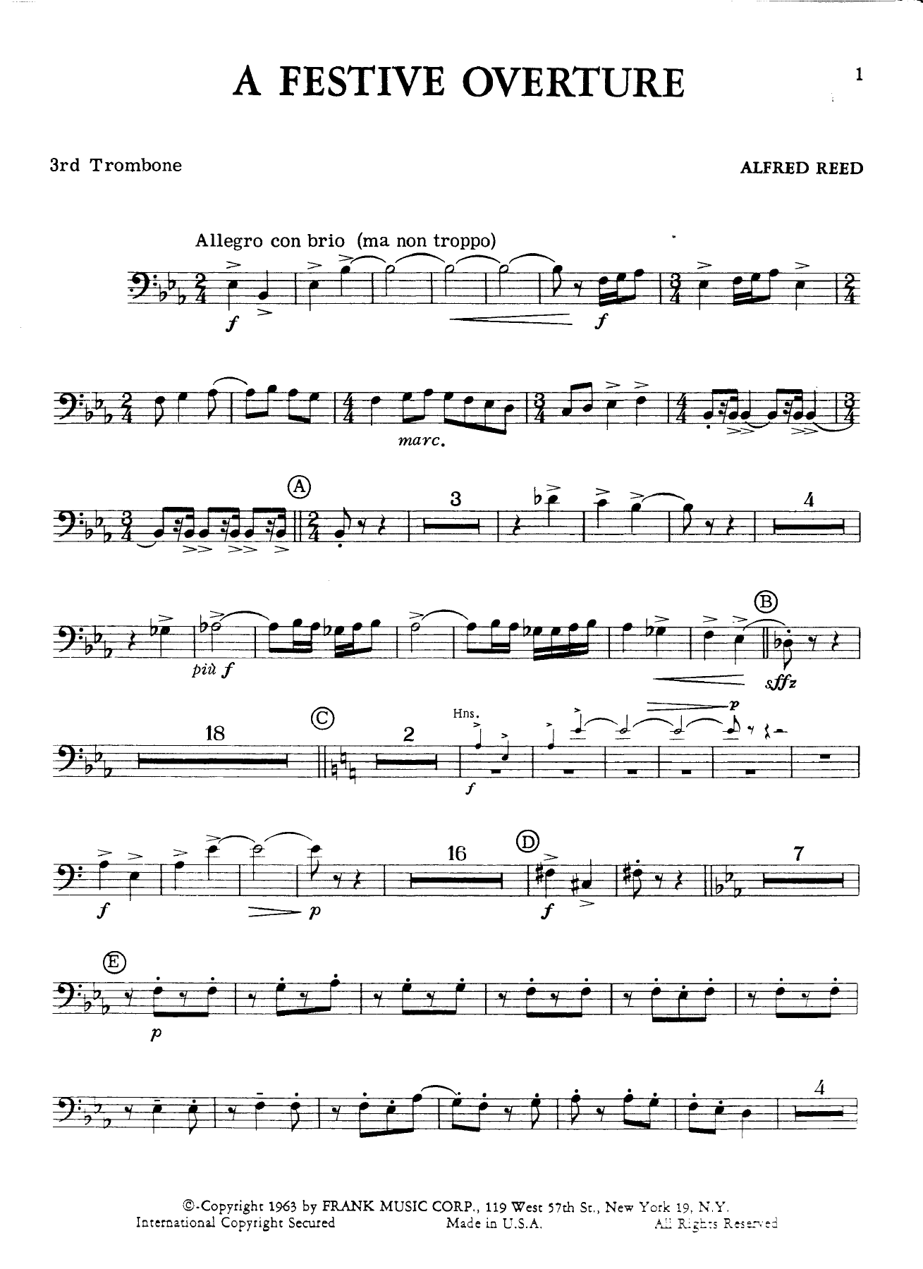 trombone III — sheet music cover (first page)