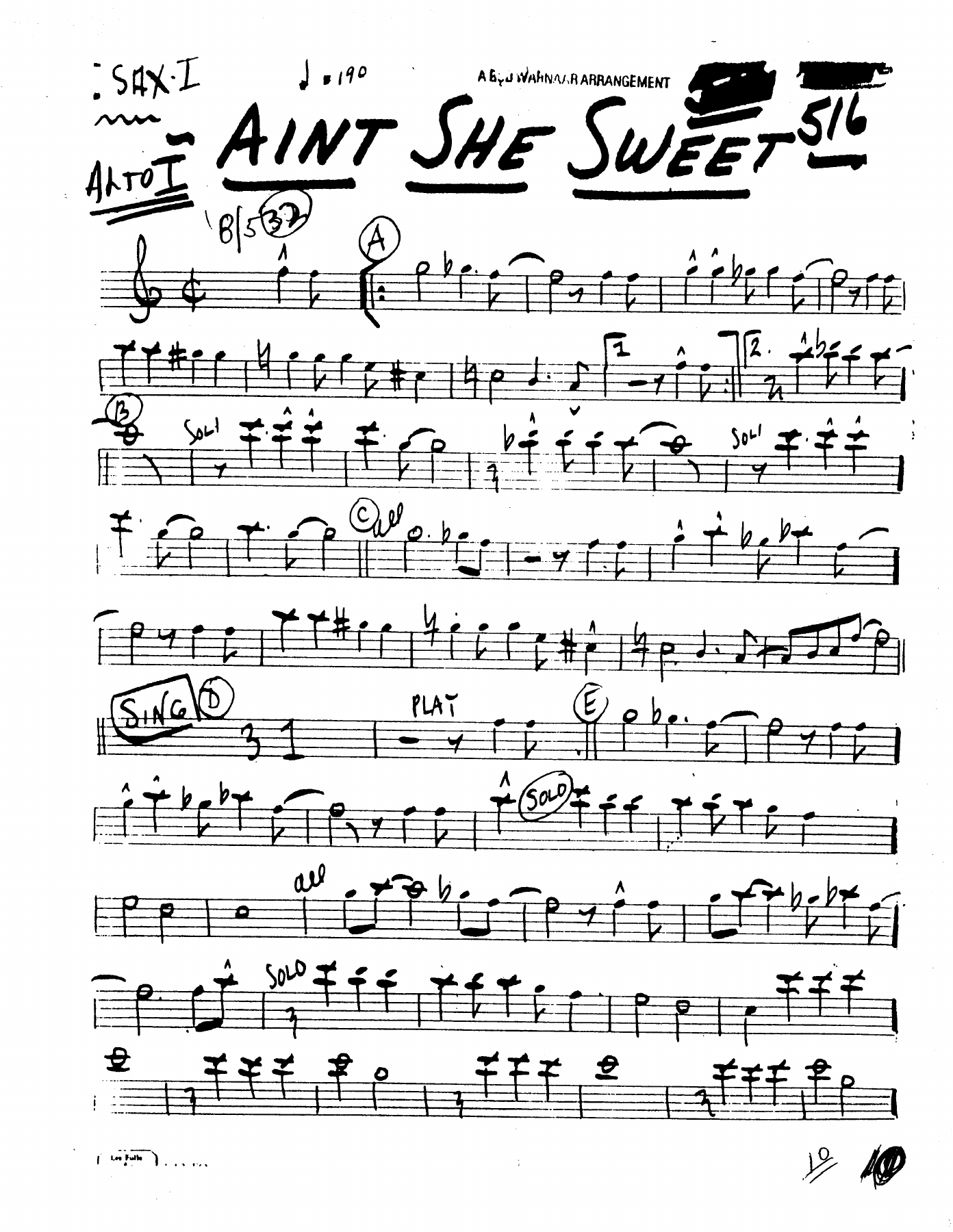 Ain't She Sweet — sheet music cover (first page)