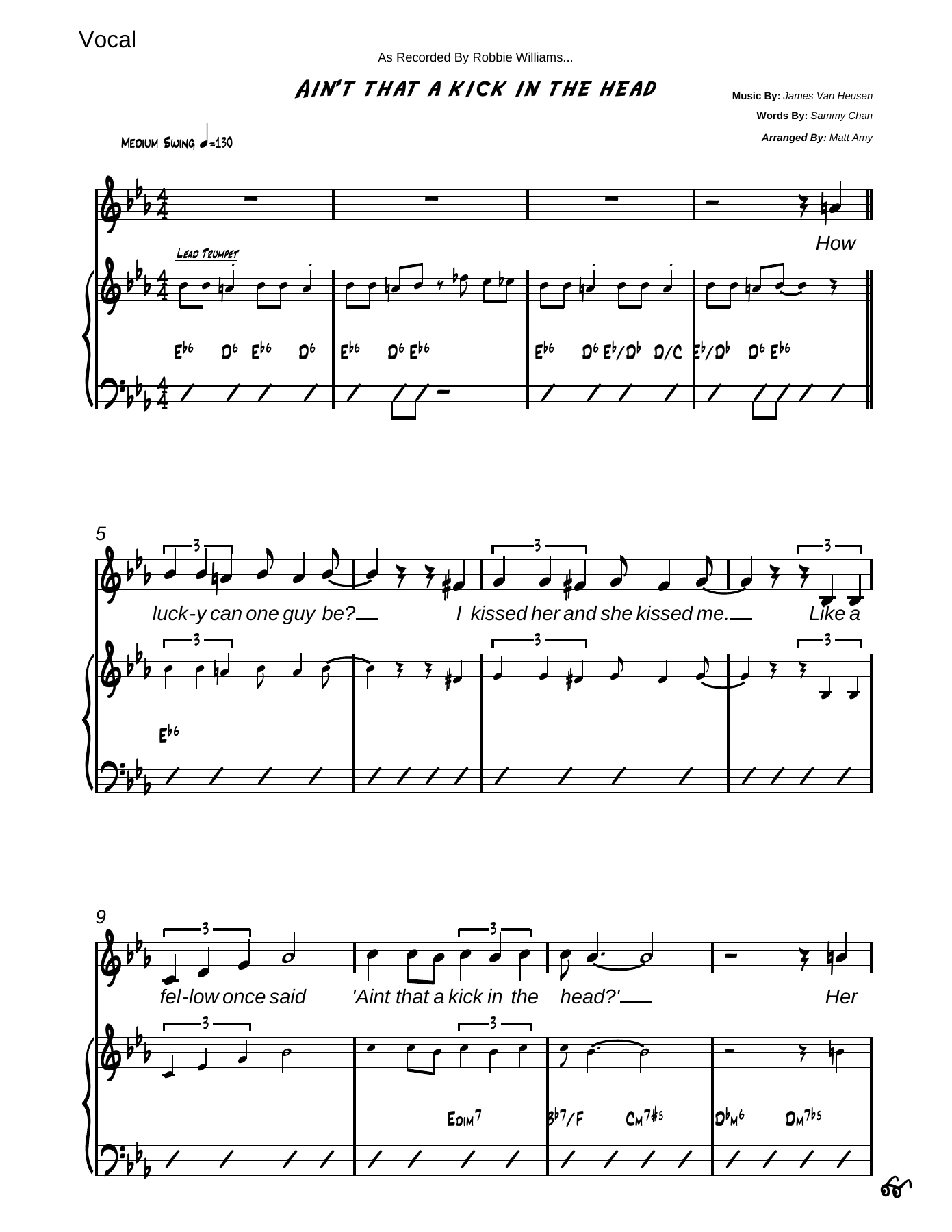 Aint That A Kick In The Head (M.Collins) D.Martin — big_band_vocal sheet music arranged by M.Collins | Swing