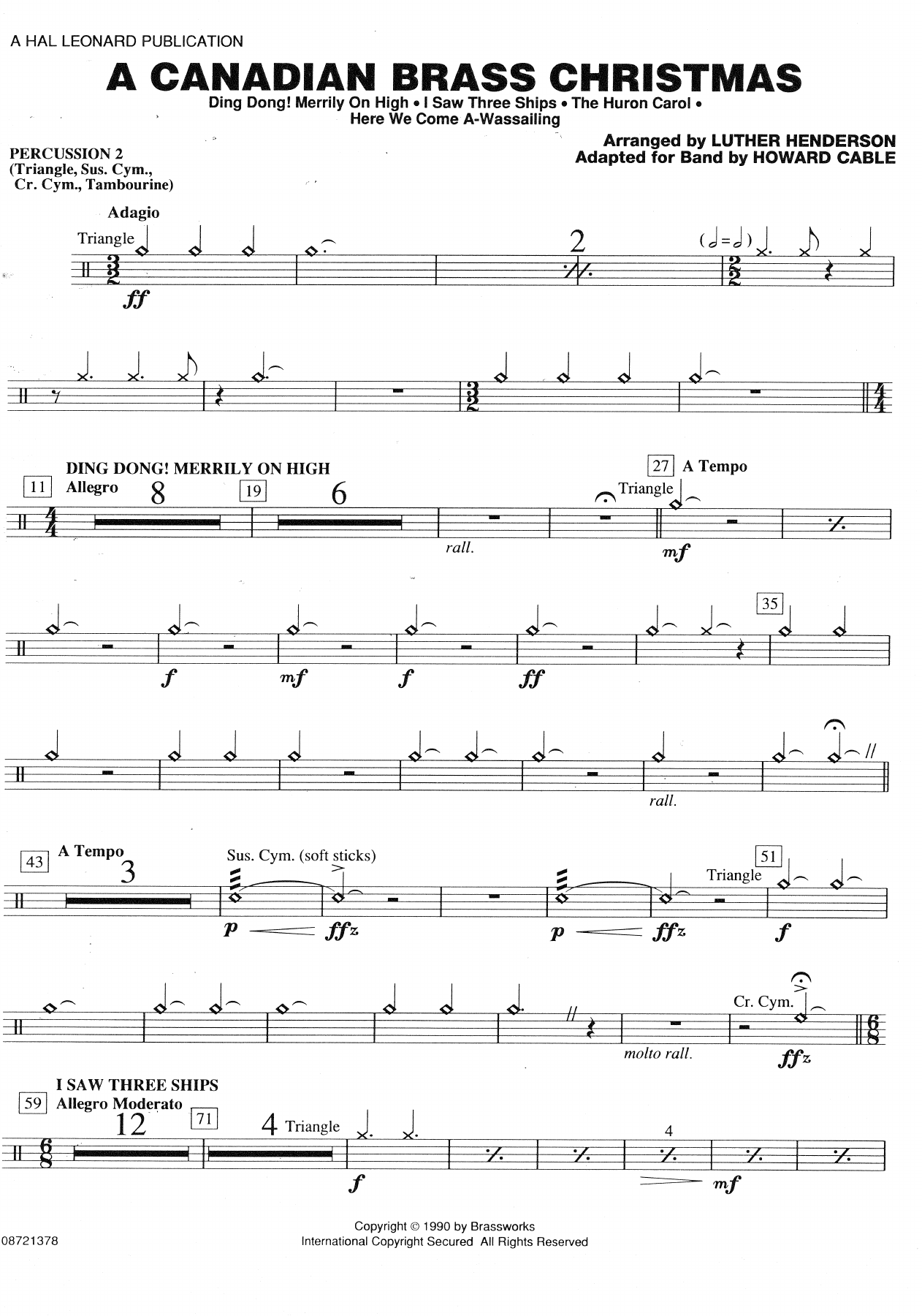Canadian Brass Christmas-Percusion2 — concert_band sheet music arranged by Percusion2 | Christmas