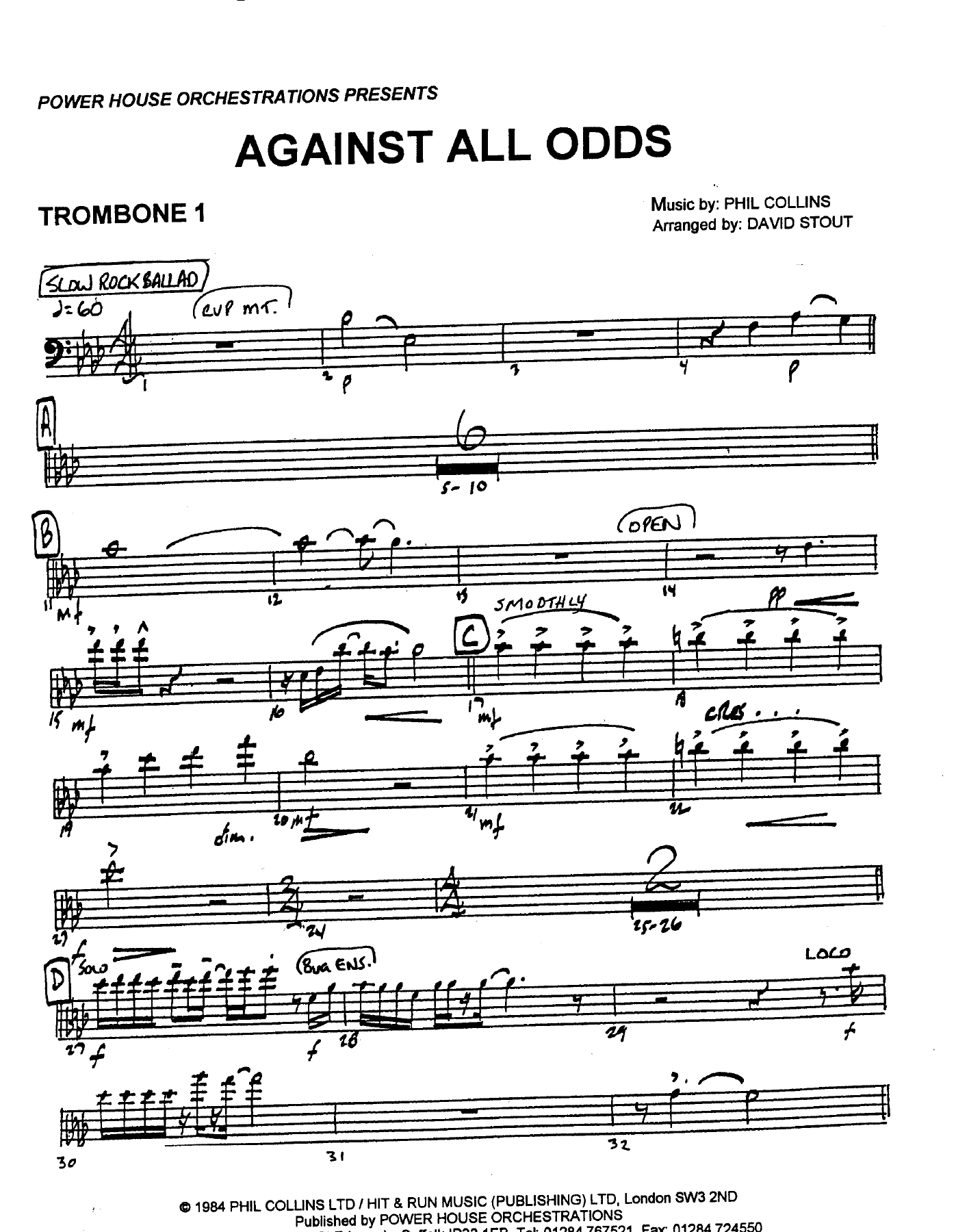 Bone 1 Pg — sheet music cover (first page)