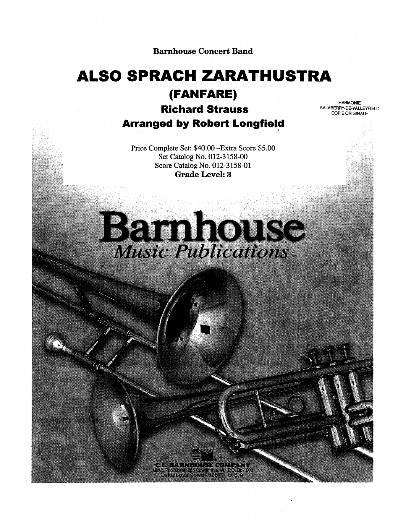 Also Sprach Zarathustra — sheet music preview