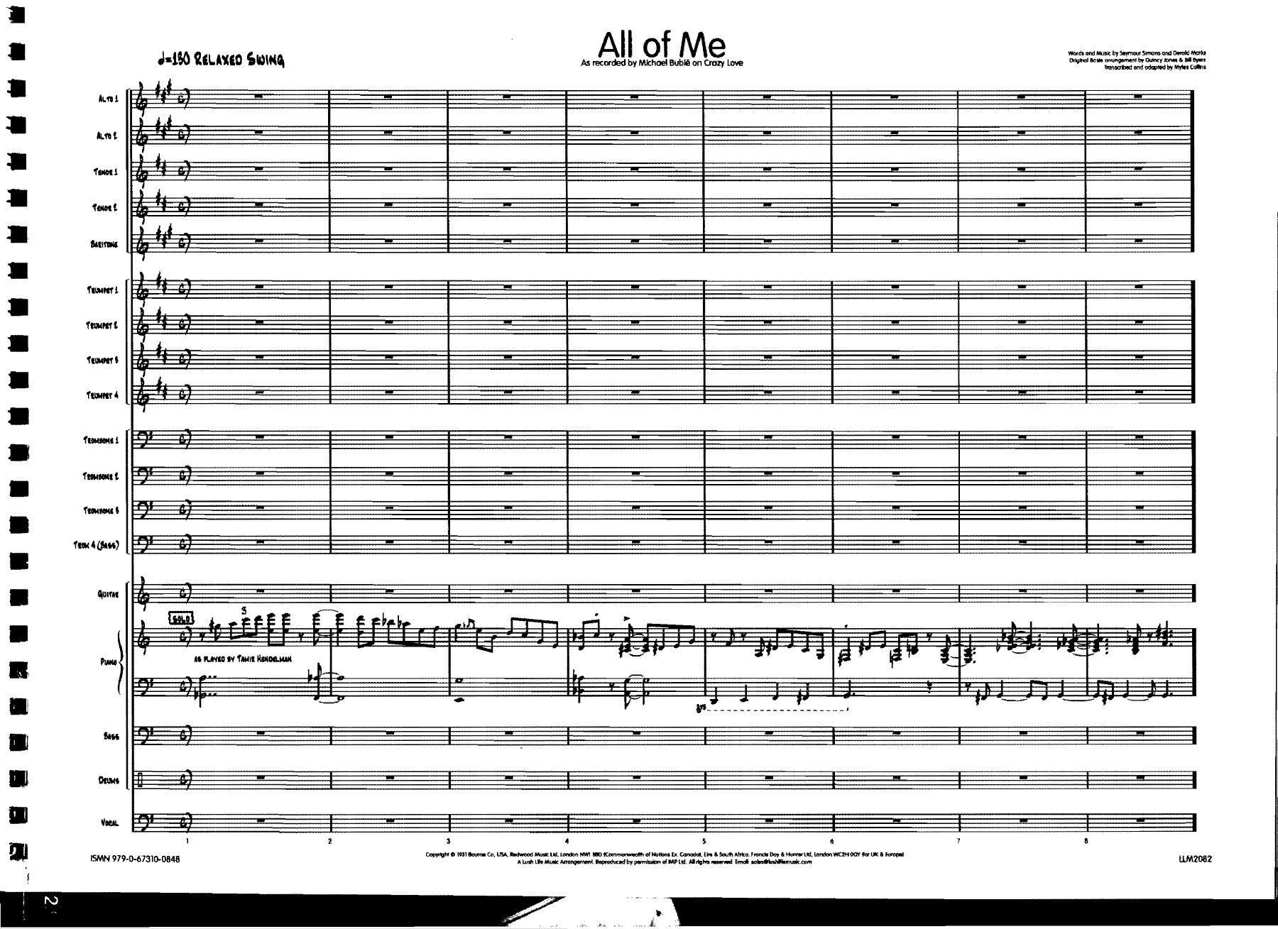 All of me SCORE — sheet music cover (first page)