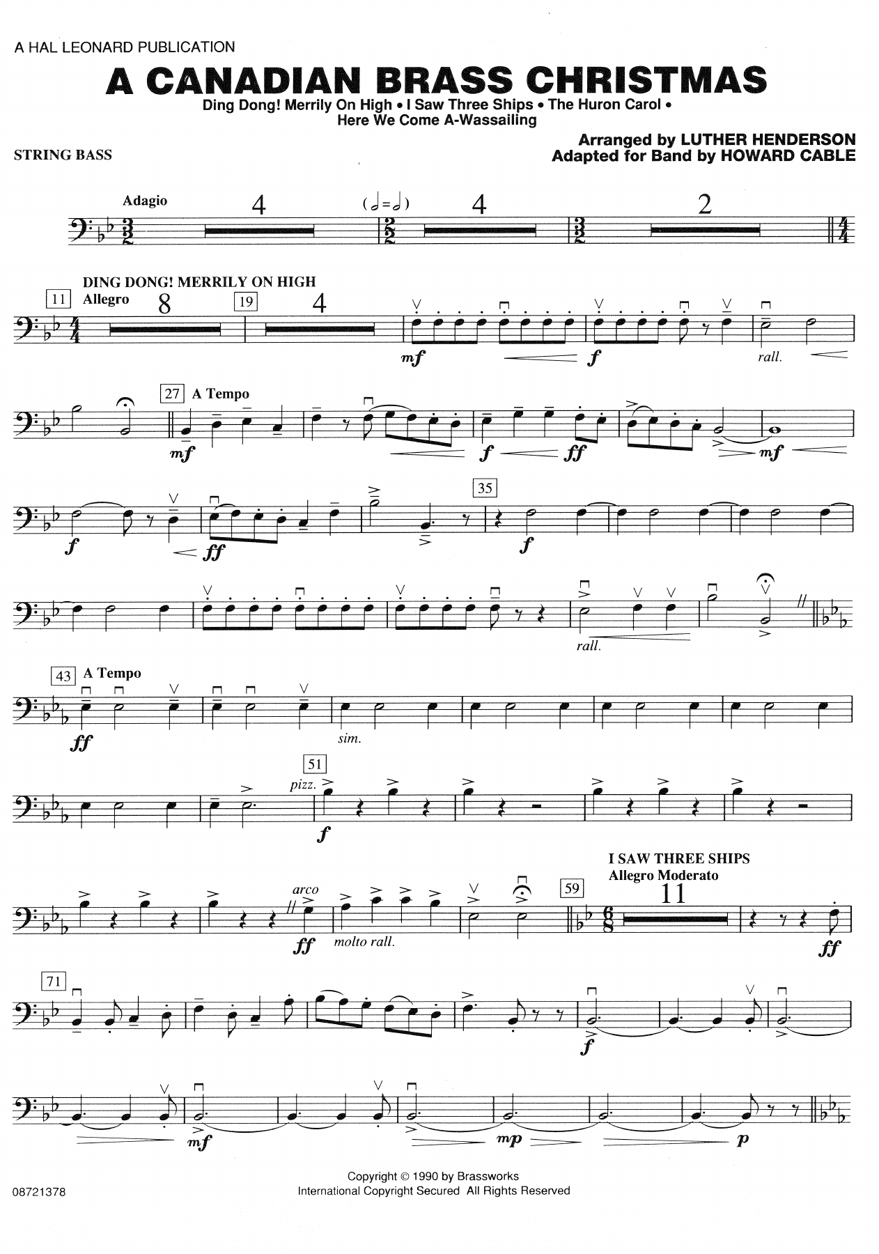 Canadian Brass Christmas-StringBass — concert_band sheet music arranged by StringBass | Christmas
