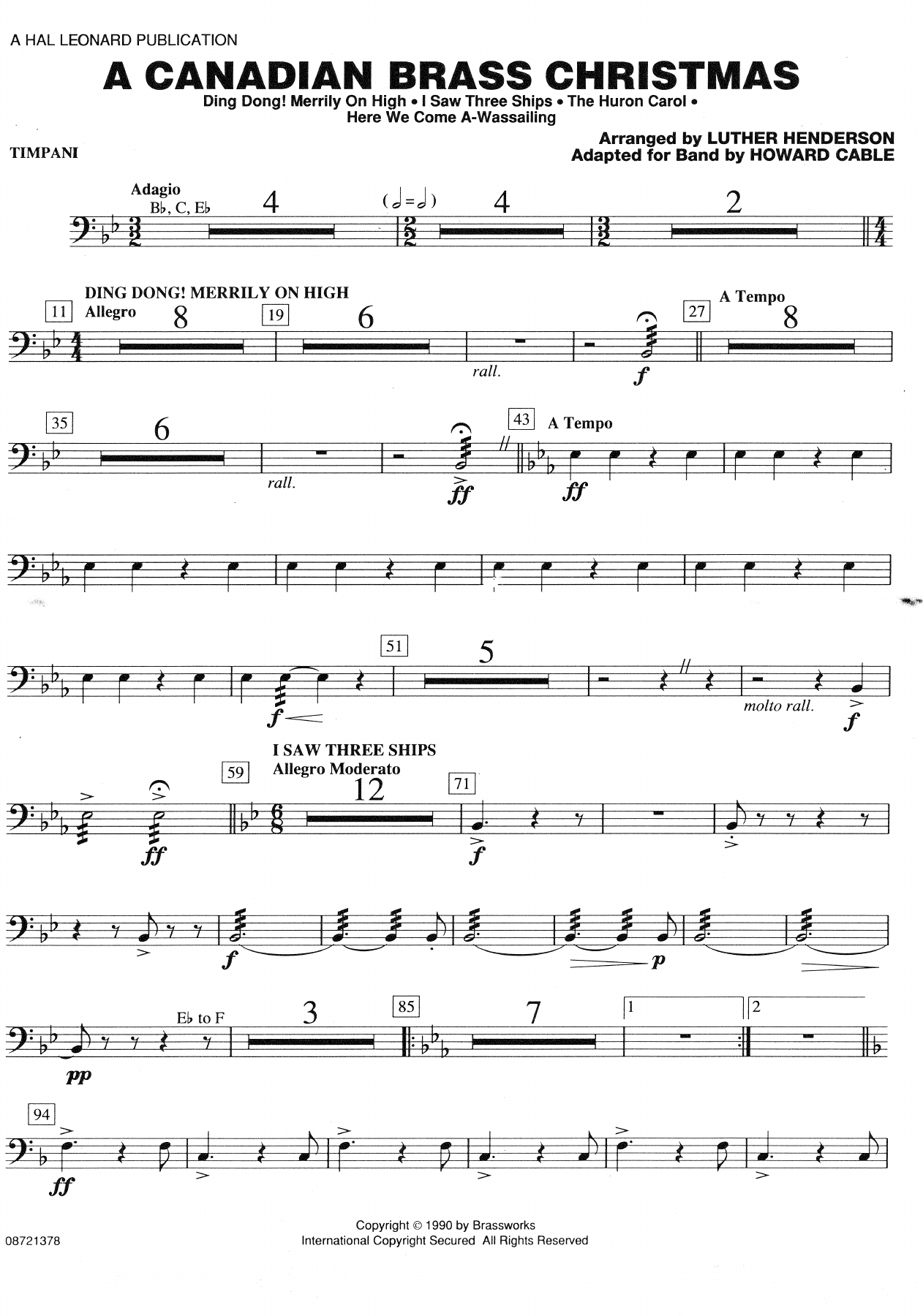 Canadian Brass Christmas-Timpani — concert_band sheet music arranged by Timpani | Christmas