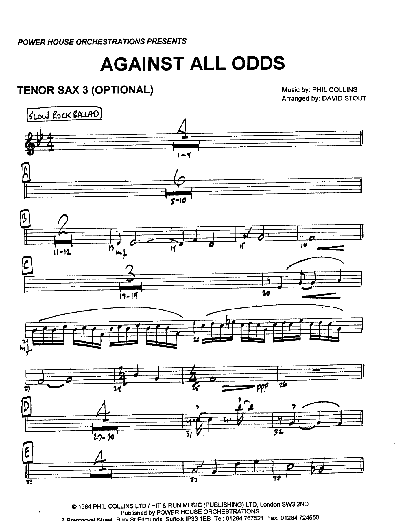 Tenor 3 Pg — sheet music cover (first page)