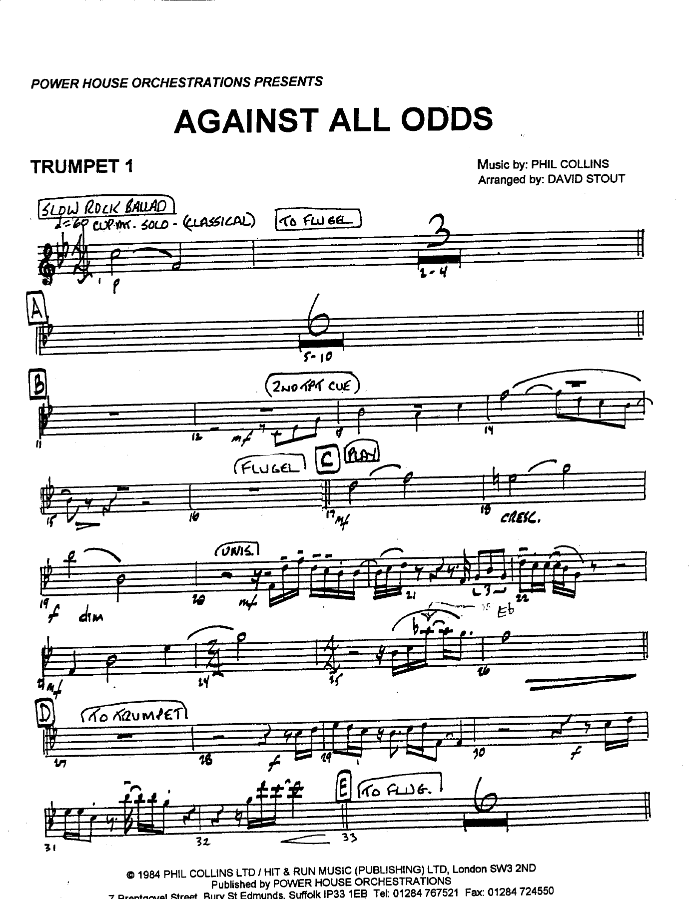 Trumpet 1 Pg — sheet music cover (first page)