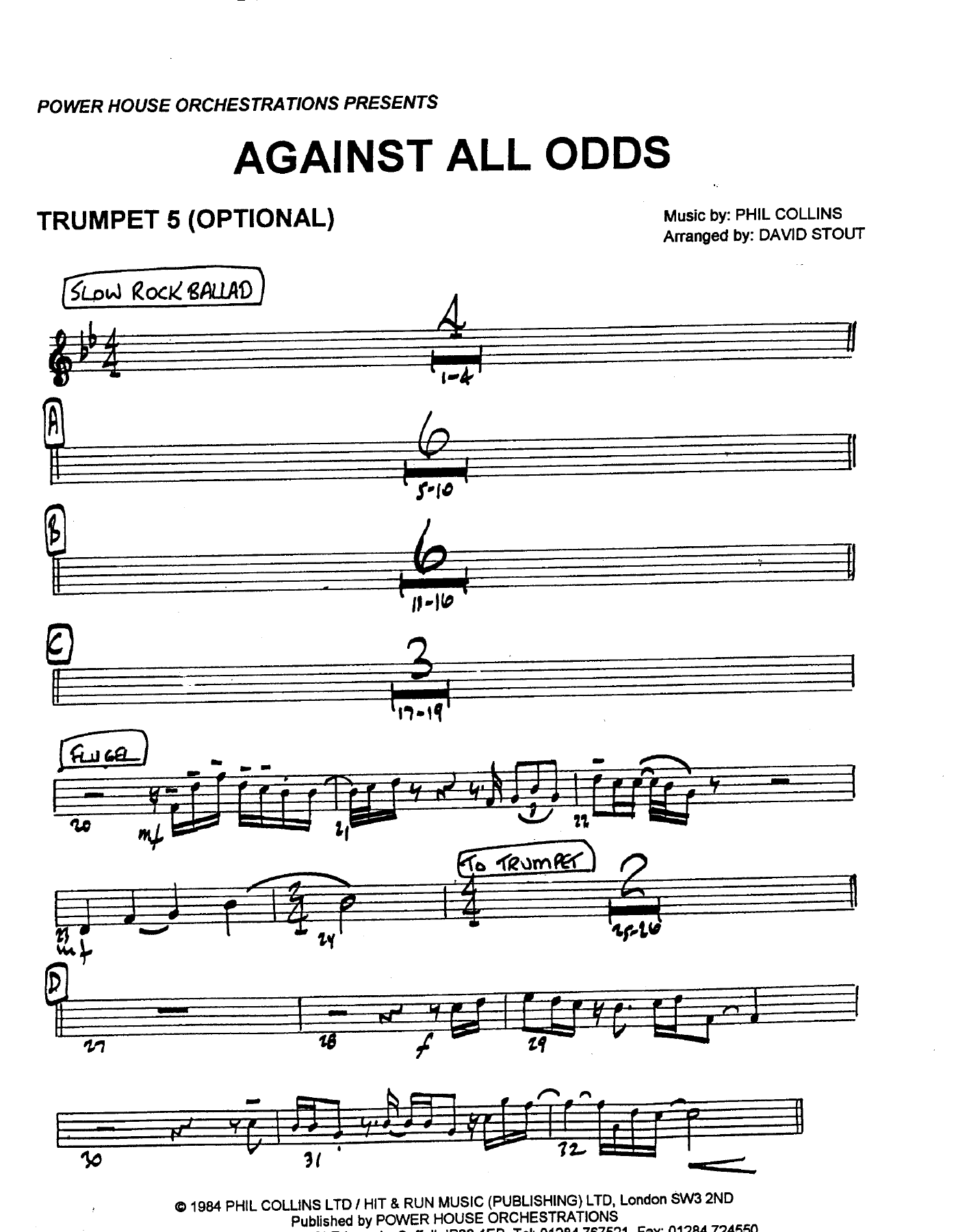 Trumpet 5 Pg — concert_band sheet music arranged by DAVID STOUT | Traditional
