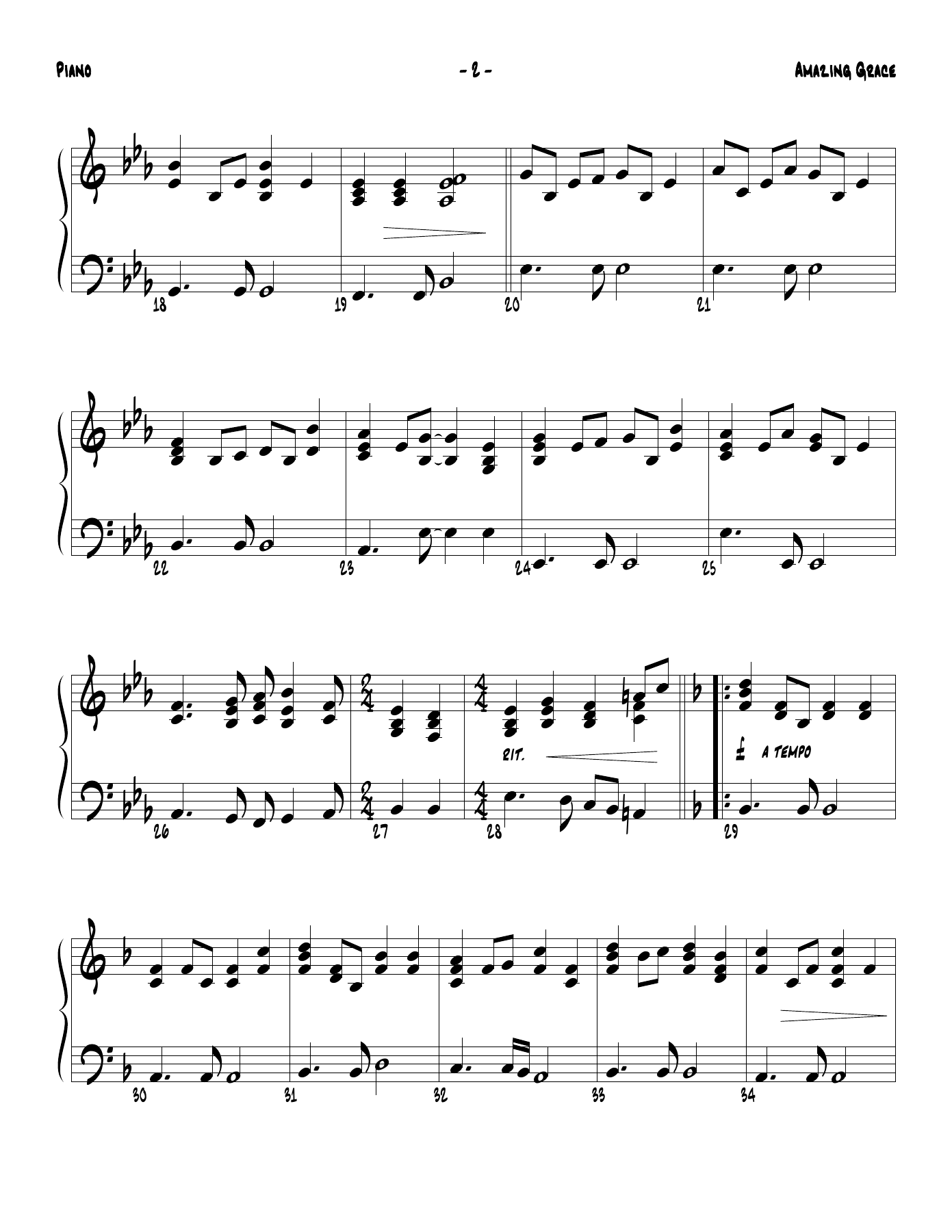 Amazing Grace Piano — page 2