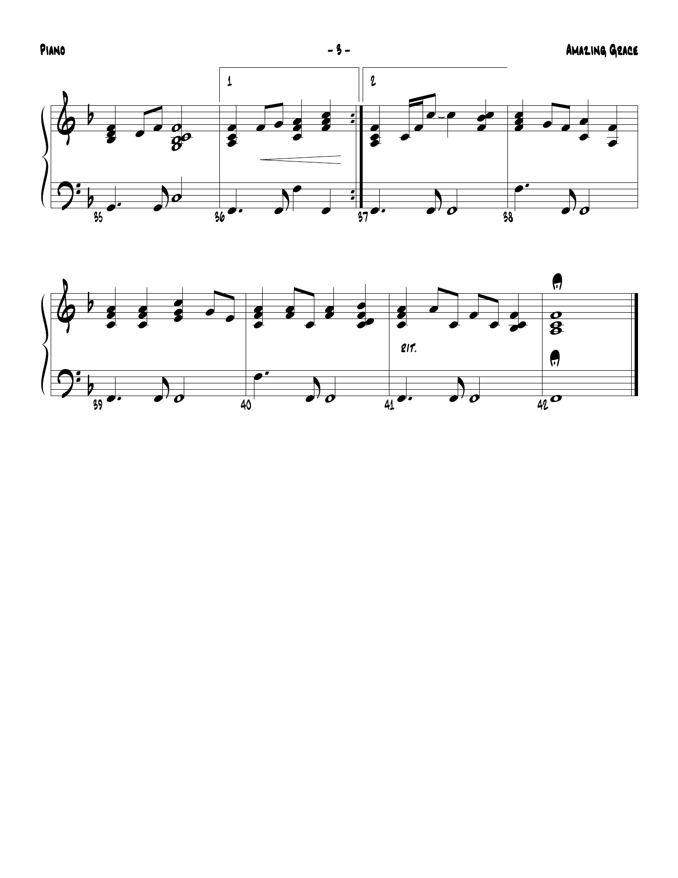 Amazing Grace Piano — page 3