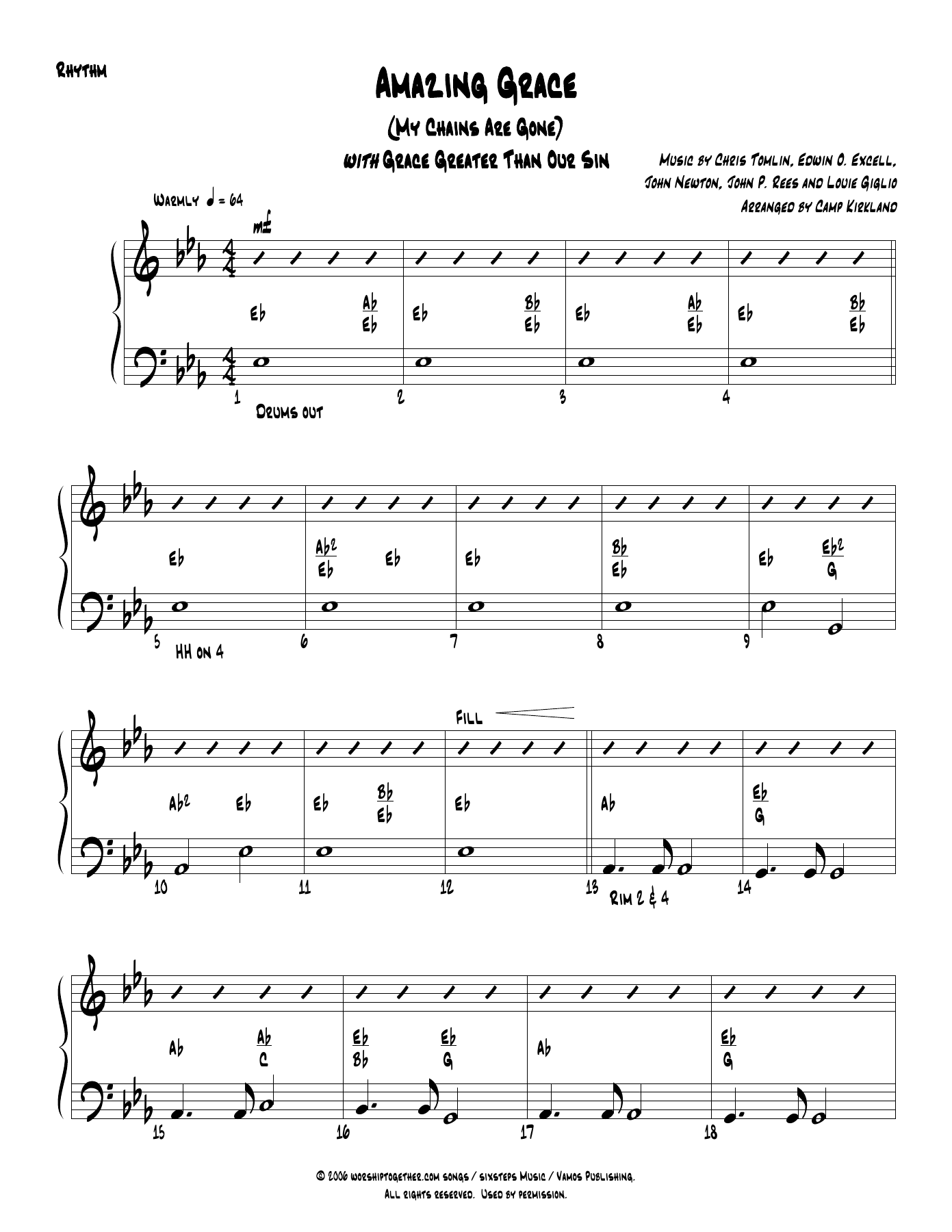 Amazing Grace Rhythm — sheet music cover (first page)