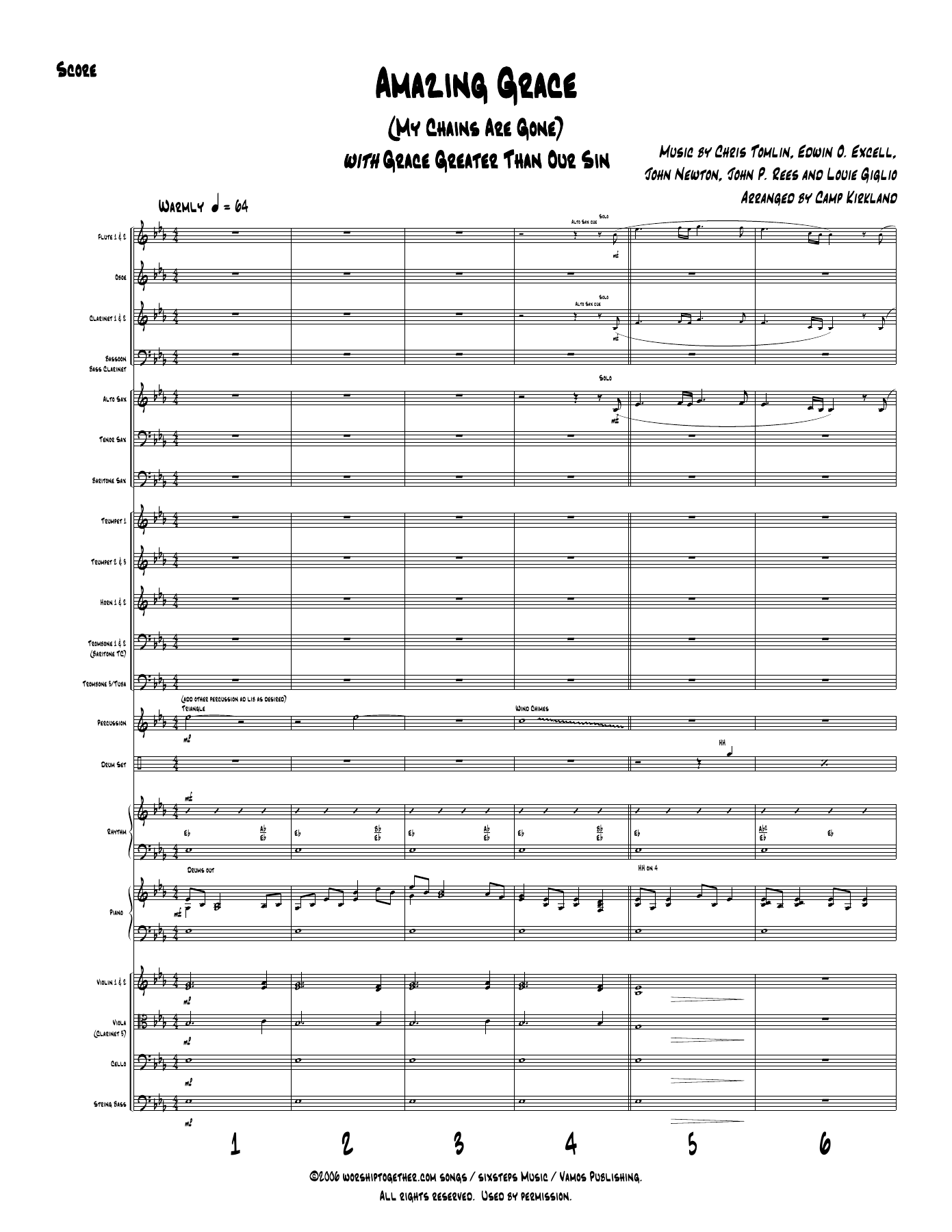 Amazing Grace score — sheet music cover (first page)