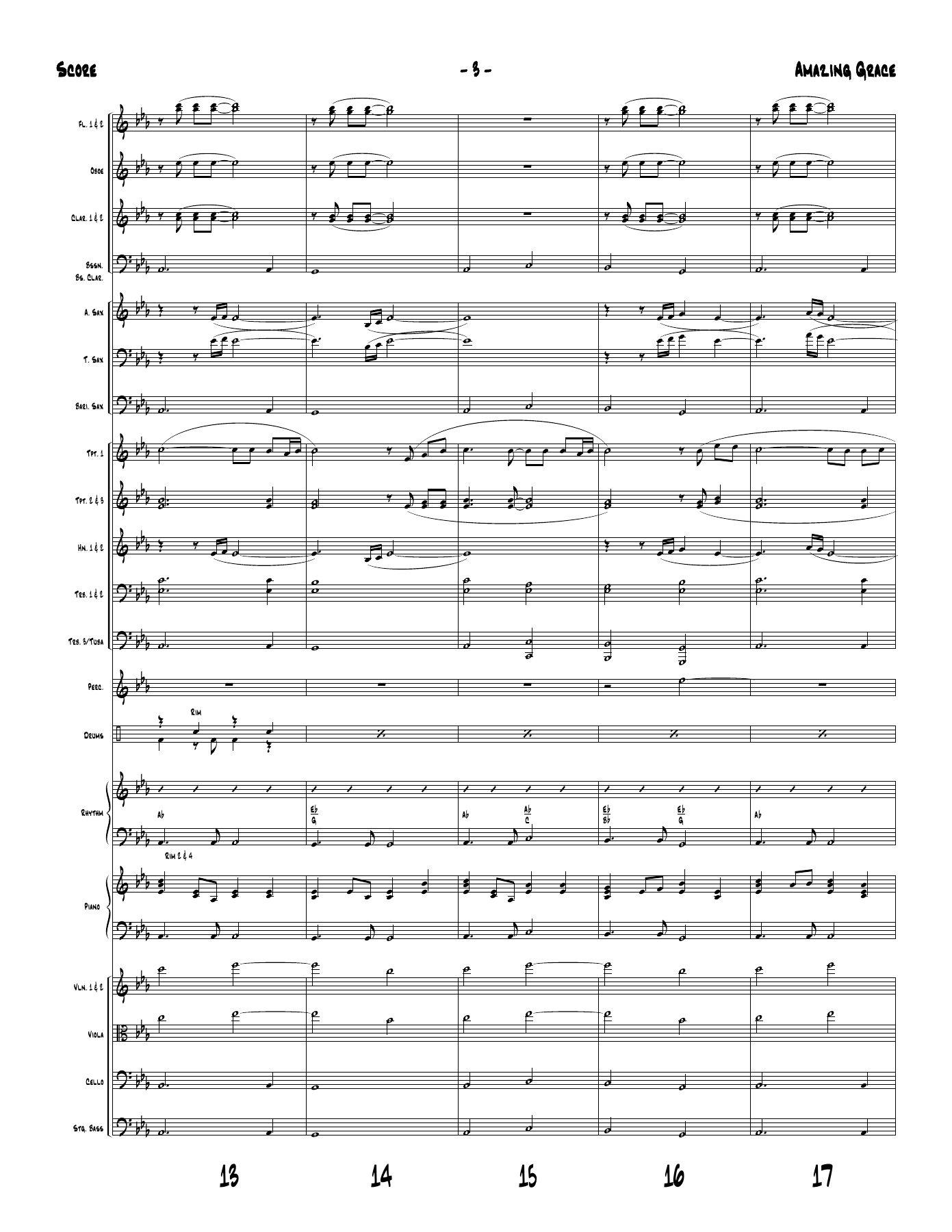Amazing Grace score — page 3