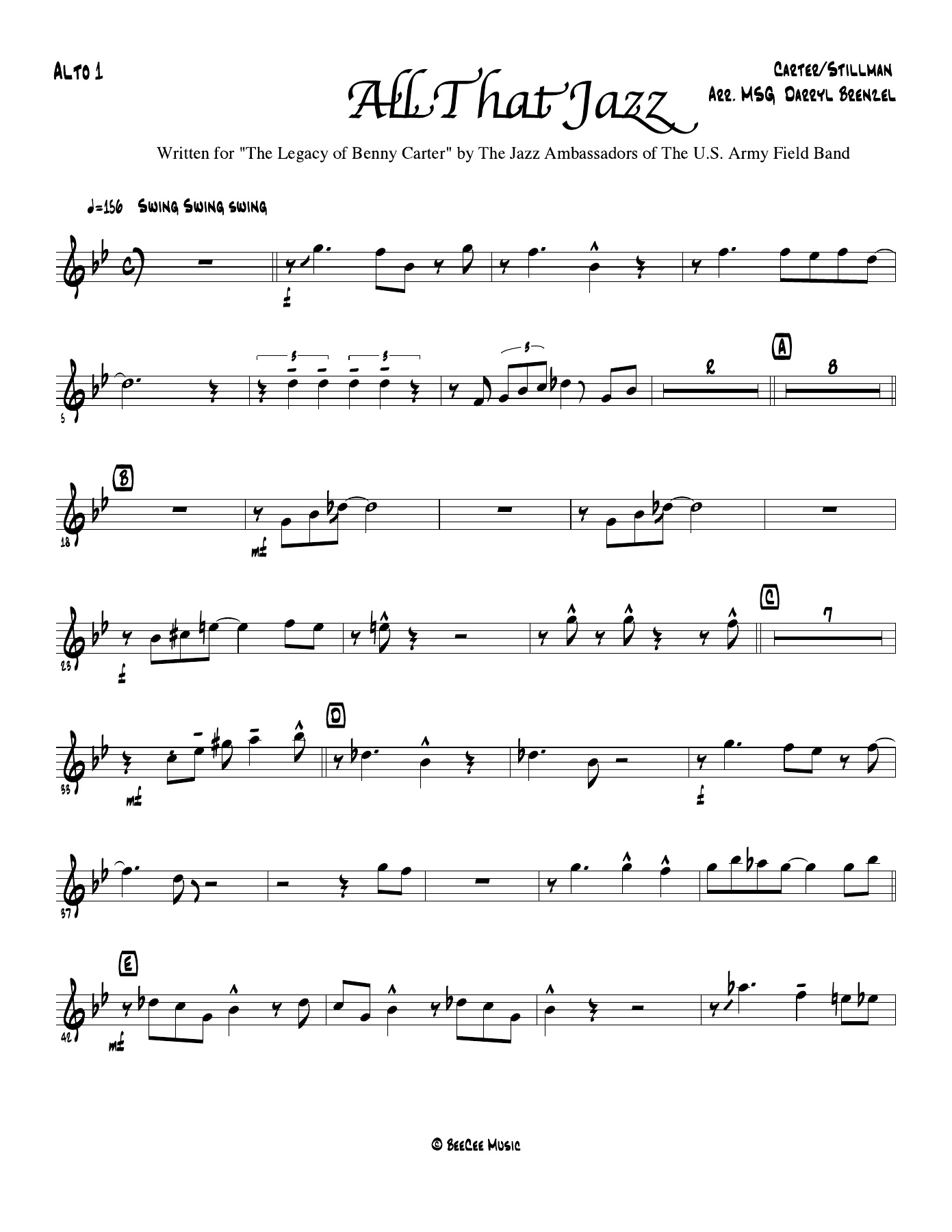 All that jazz — sheet music cover (first page)