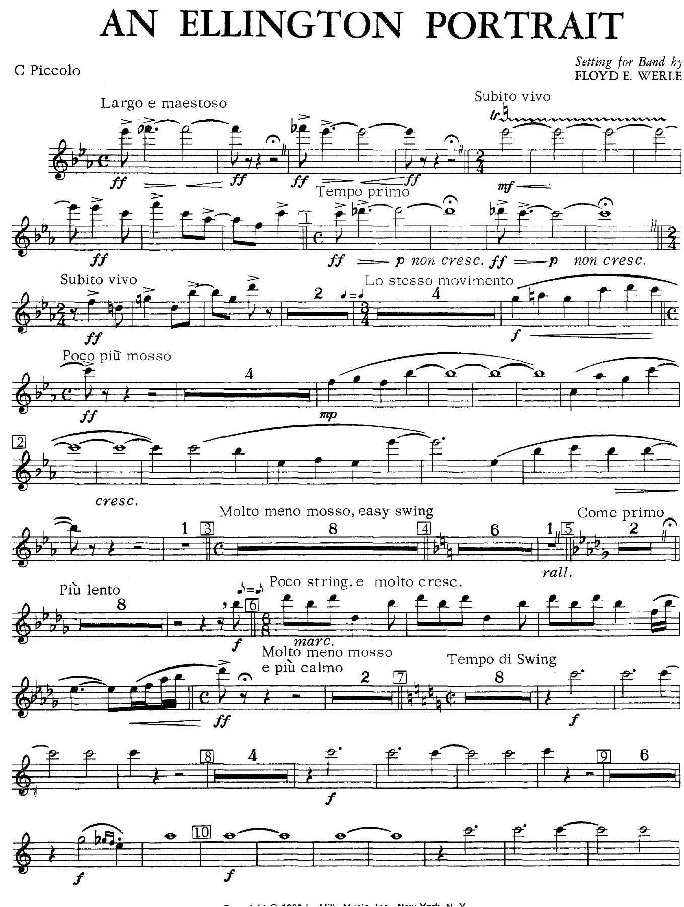 An Ellington Portrait woodwinds — sheet music cover (first page)