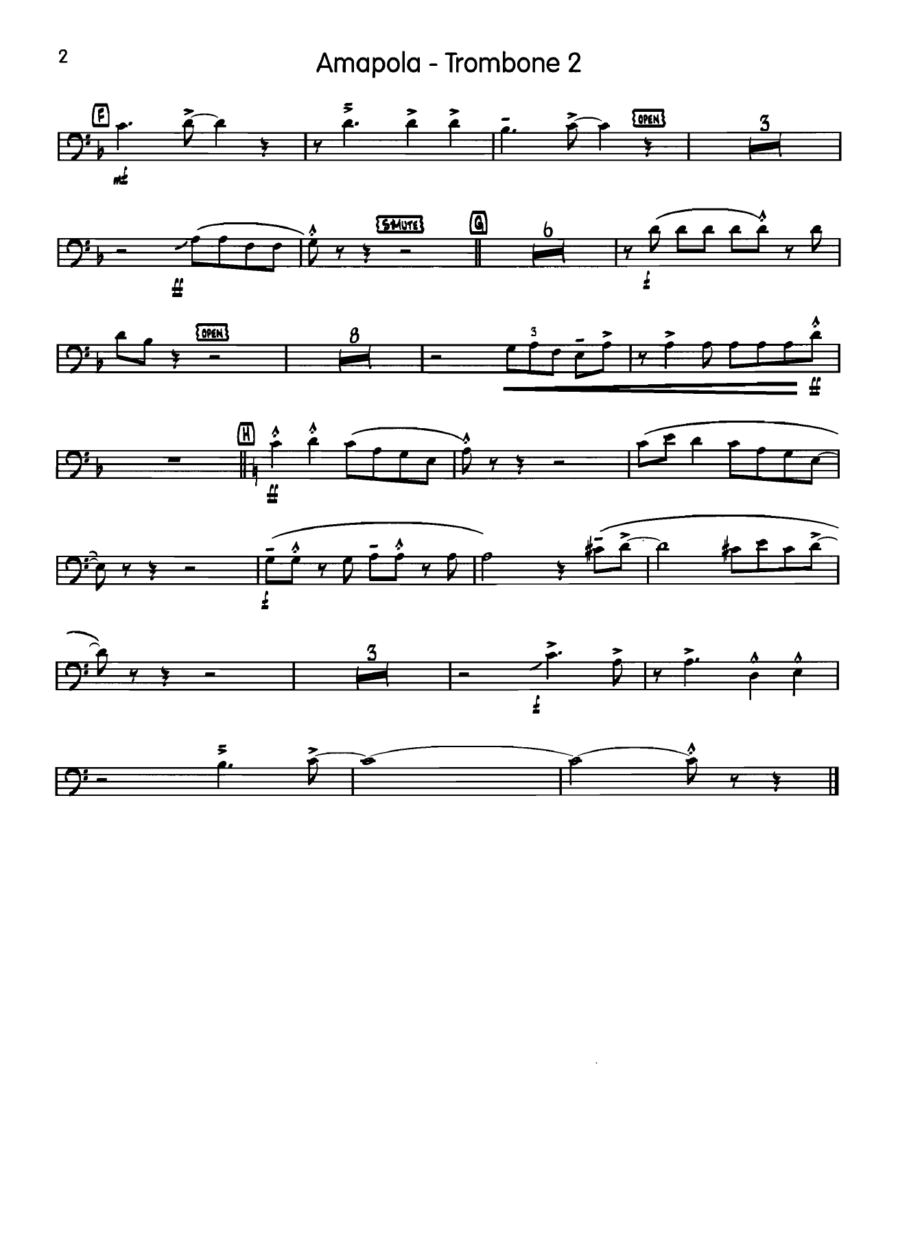 Amapola 2 Trombone — page 2