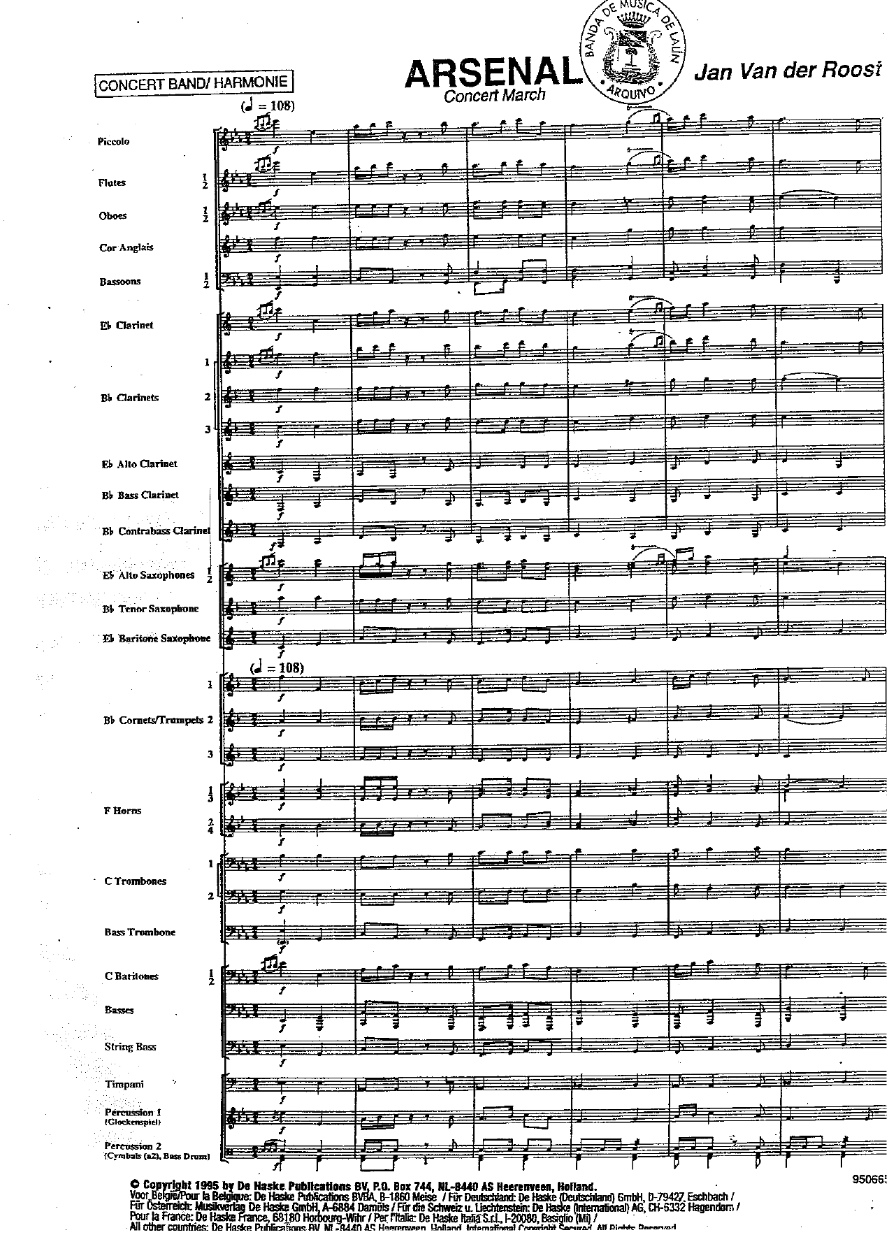 Arsenal — sheet music cover (first page)
