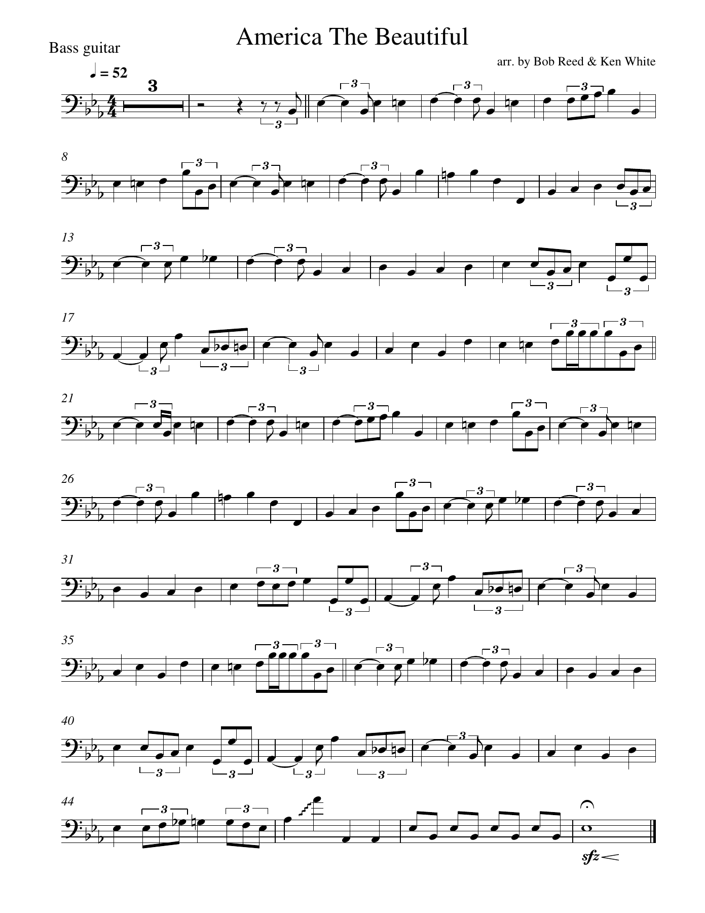 ATB Bass Guitar — sheet music cover (first page)