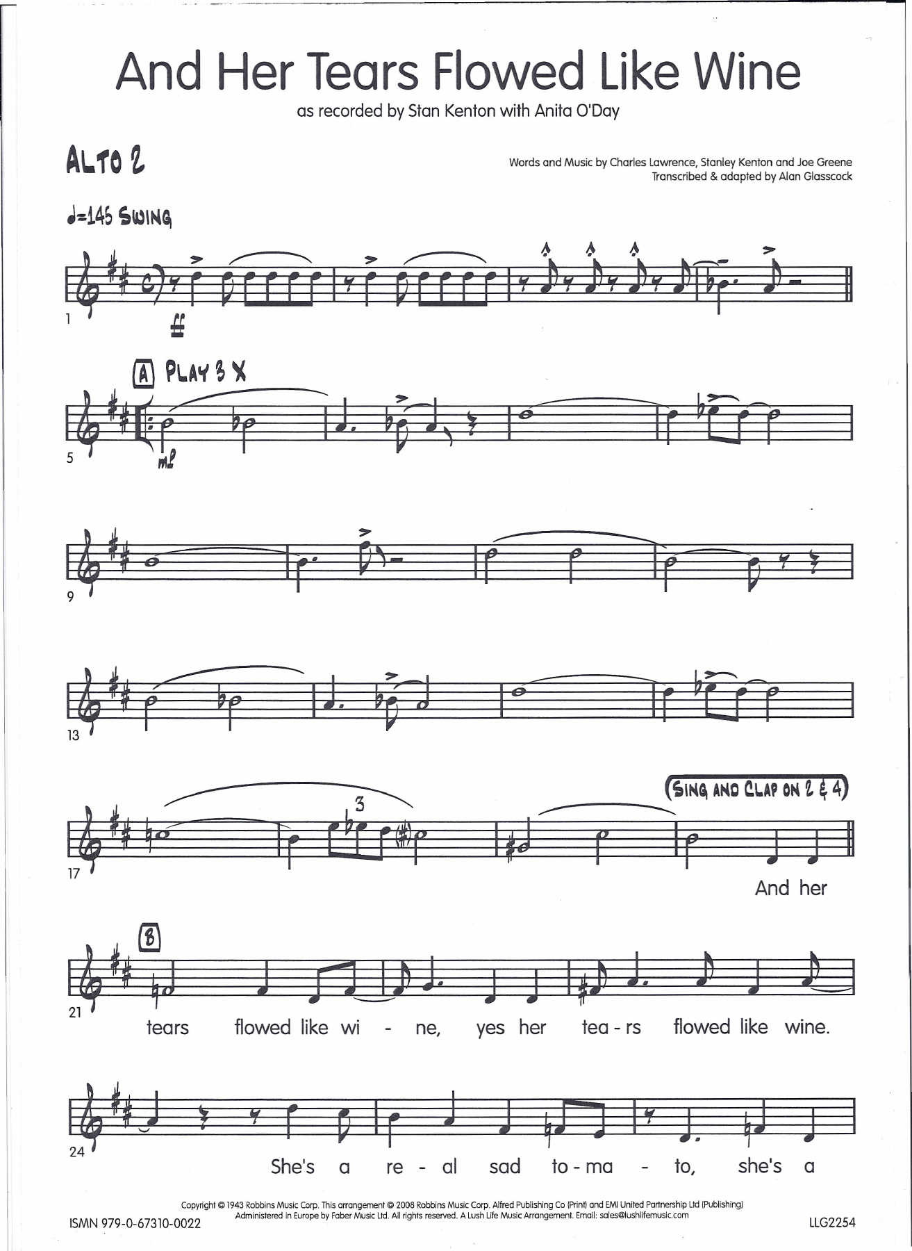 AltoSax2 — big_band_vocal sheet music arranged by Alan Glasscock | Swing