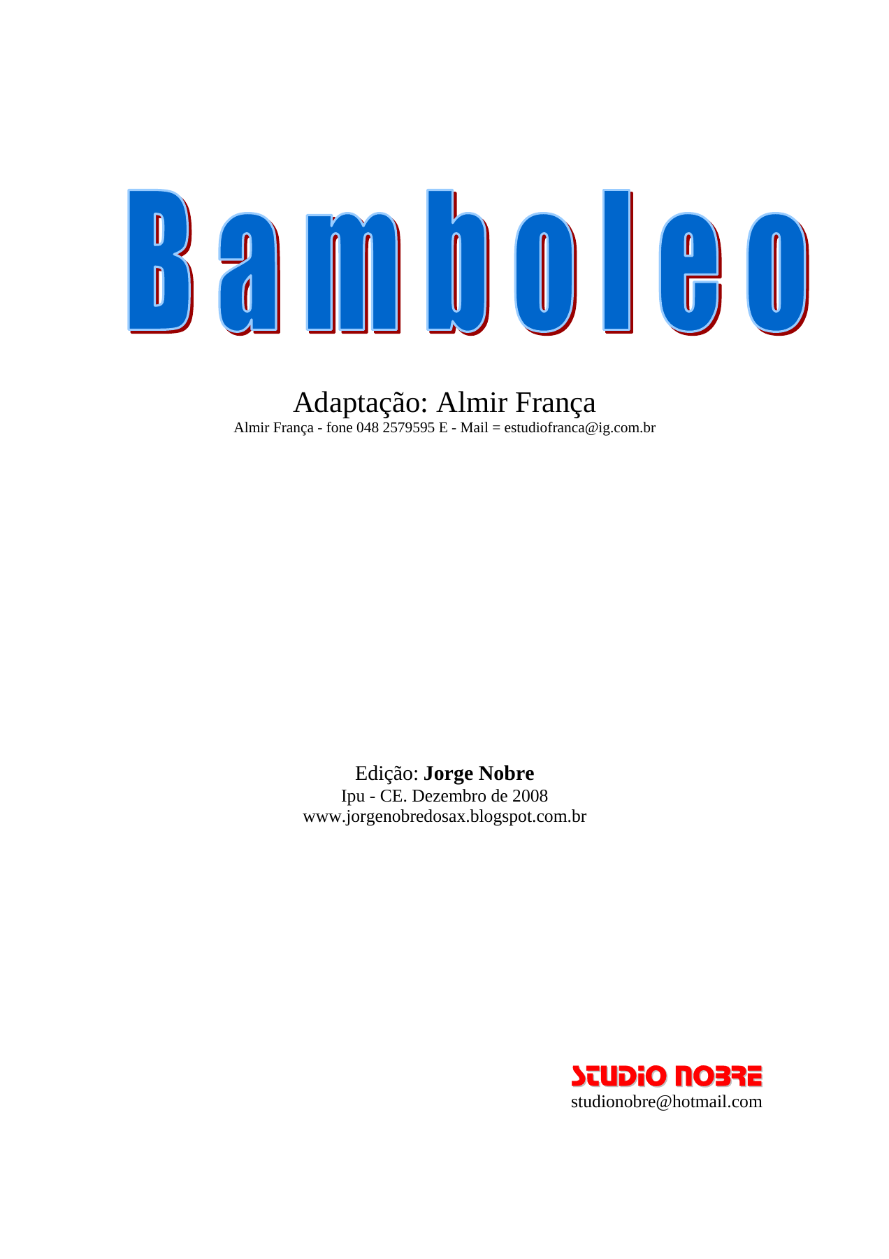Bamboleo — sheet music cover (first page)