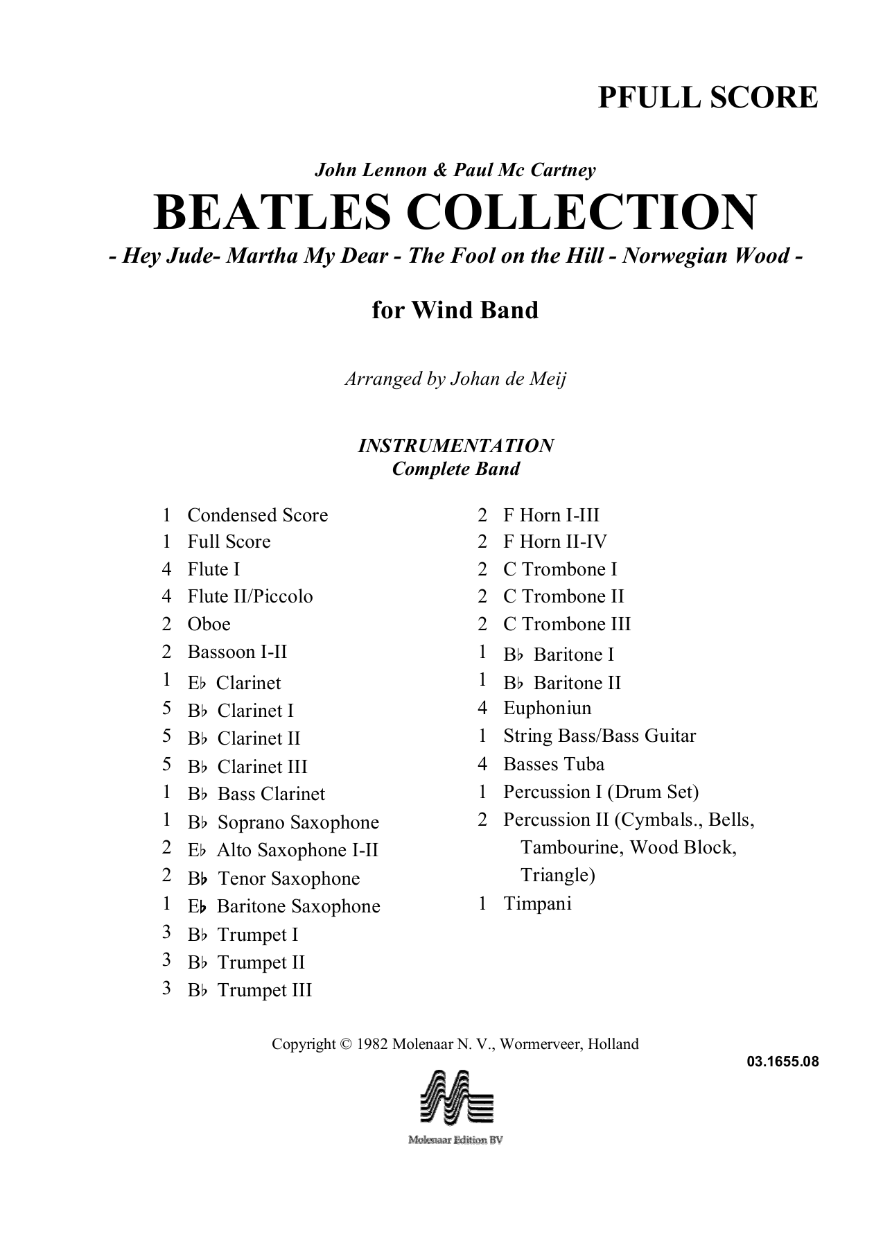 BEATLES COLLECTION Score — sheet music cover (first page)