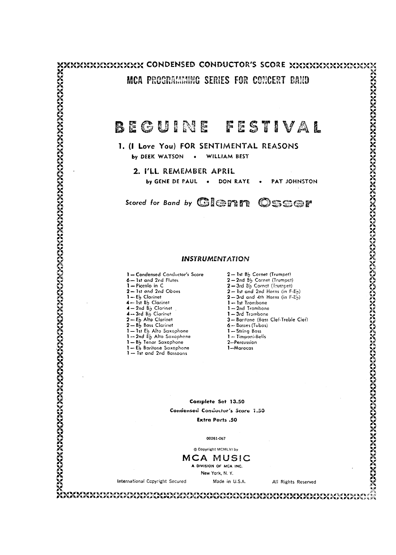 Beguine Festival — sheet music preview