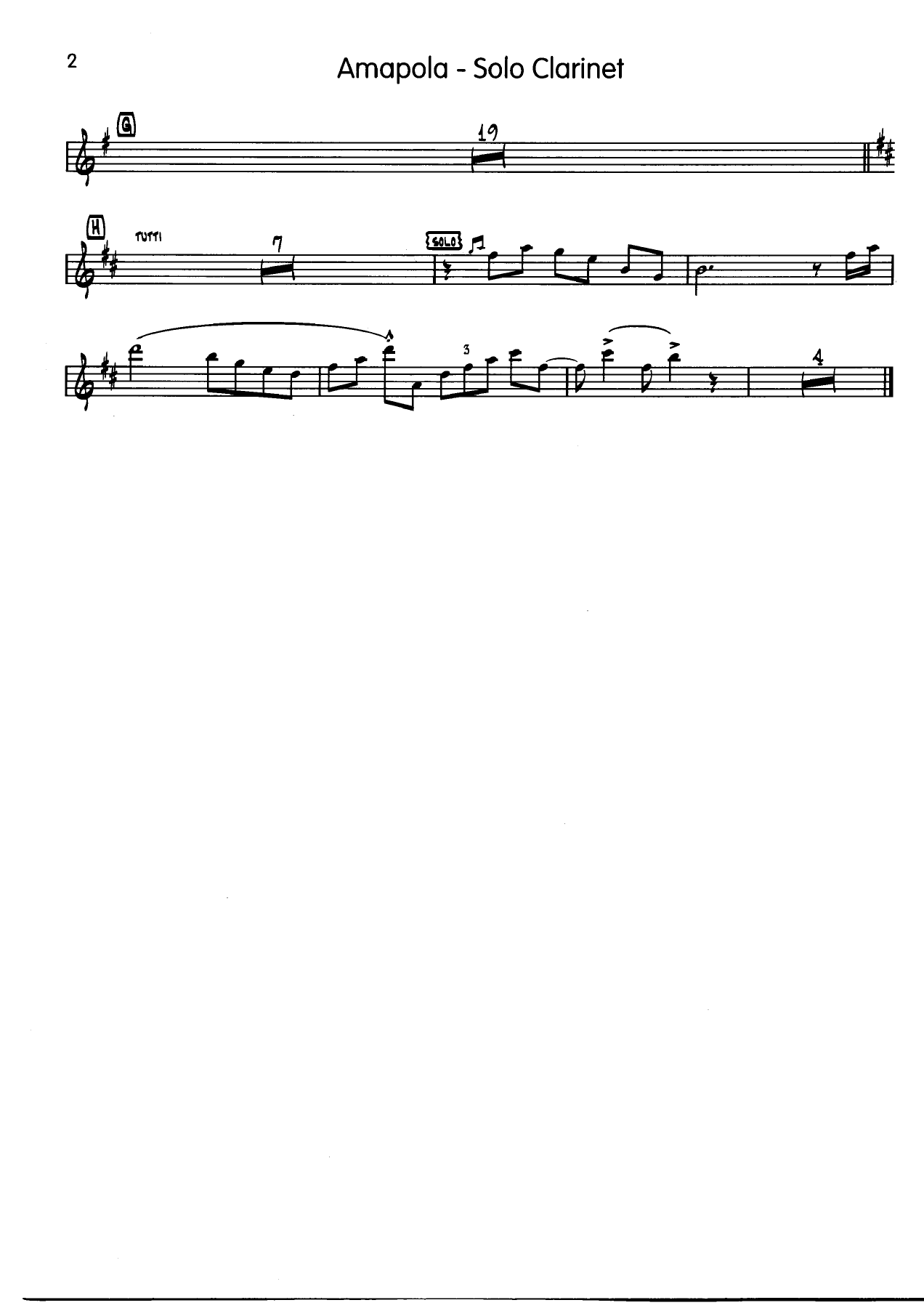 Amapola Clarinet002 — sheet music cover (first page)