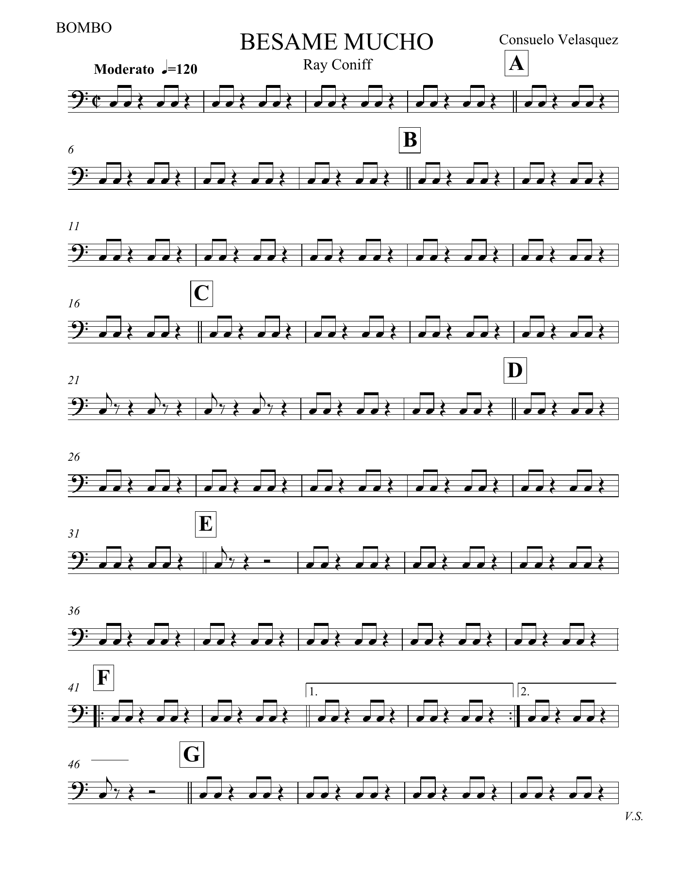 Besame Mucho BOMBO — concert_band sheet music arranged by Ray Coniff | Latin Jazz