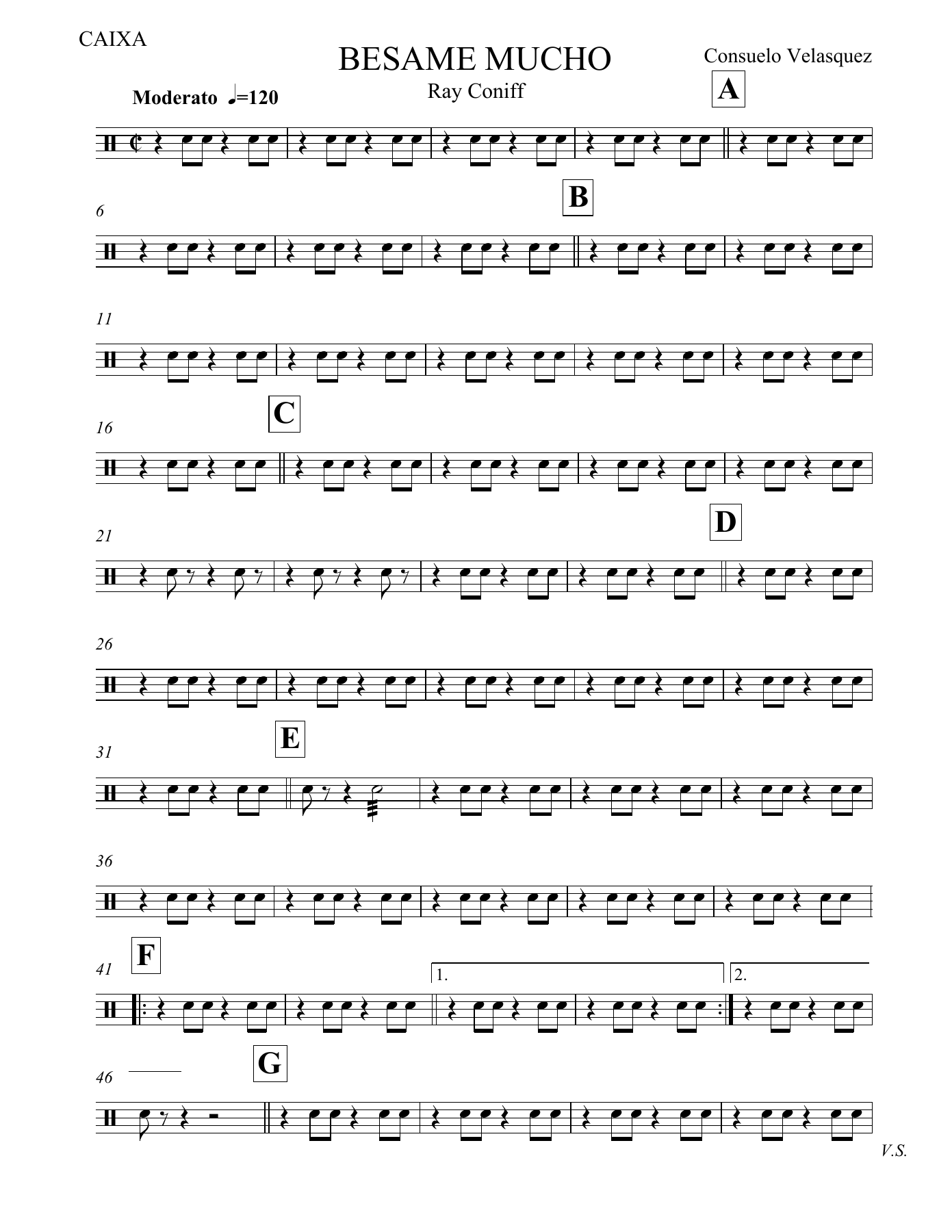 Besame Mucho CAIXA — sheet music cover (first page)