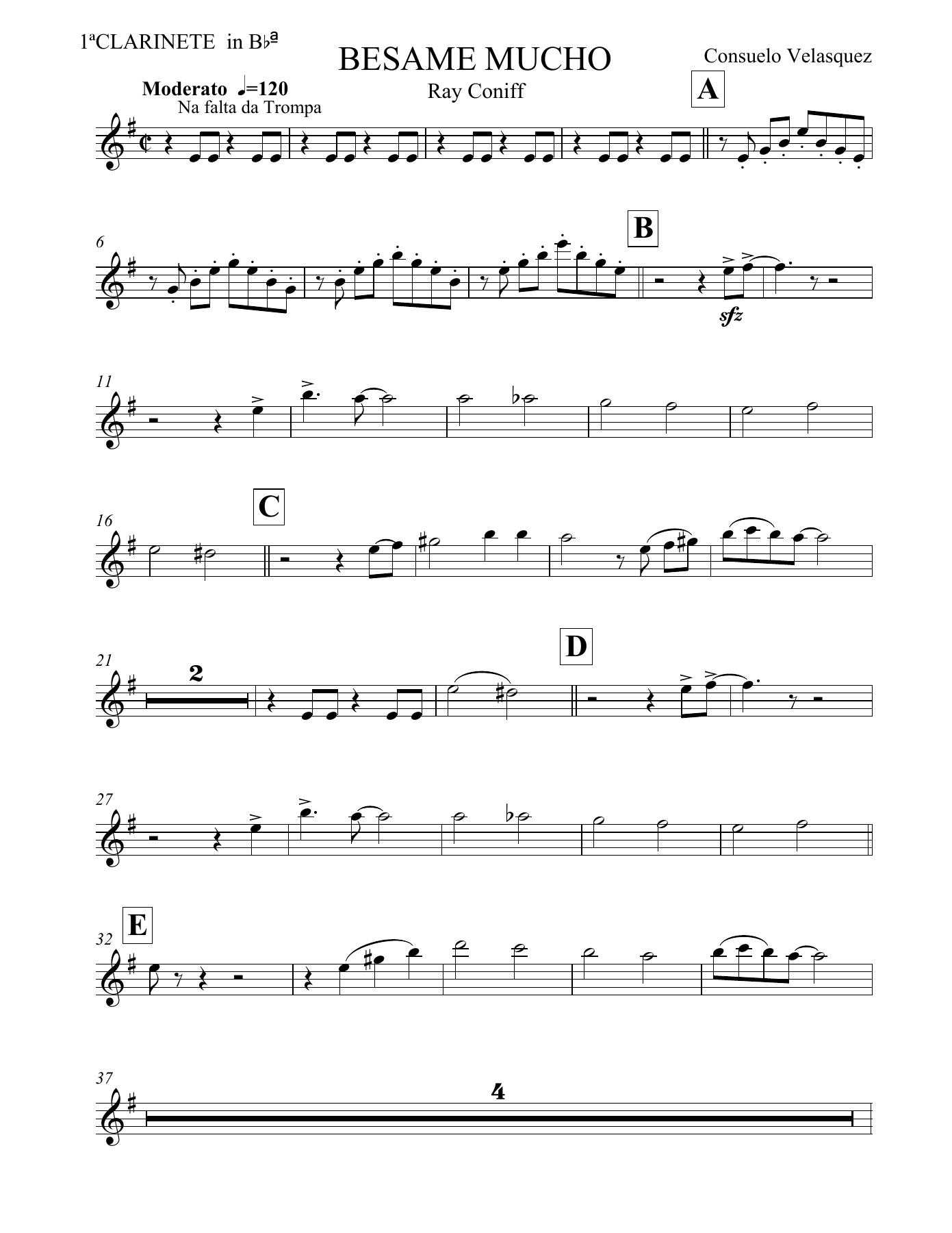 Besame Mucho CLARINETE — sheet music cover (first page)