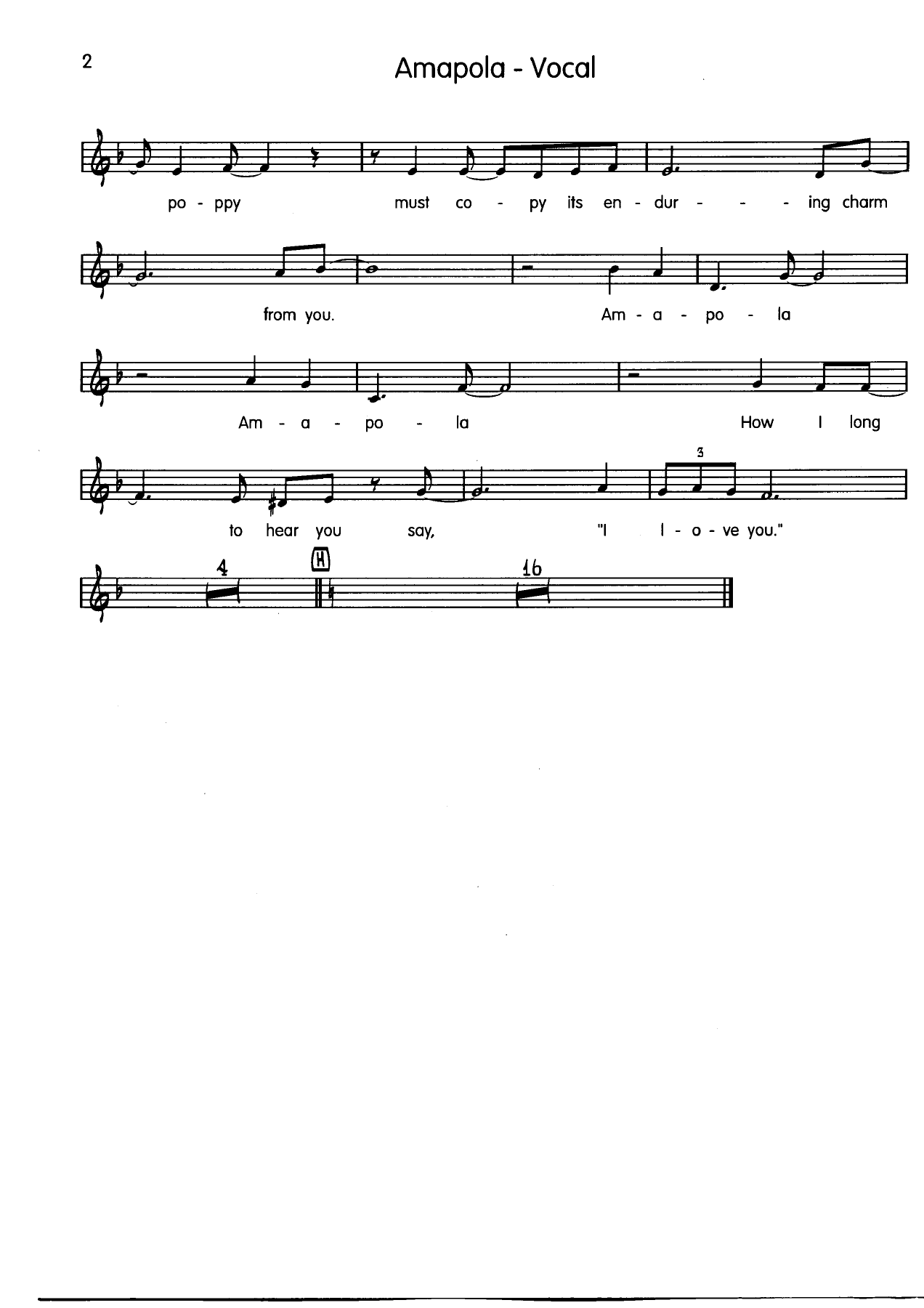 Amapola Vocal002 — sheet music cover (first page)