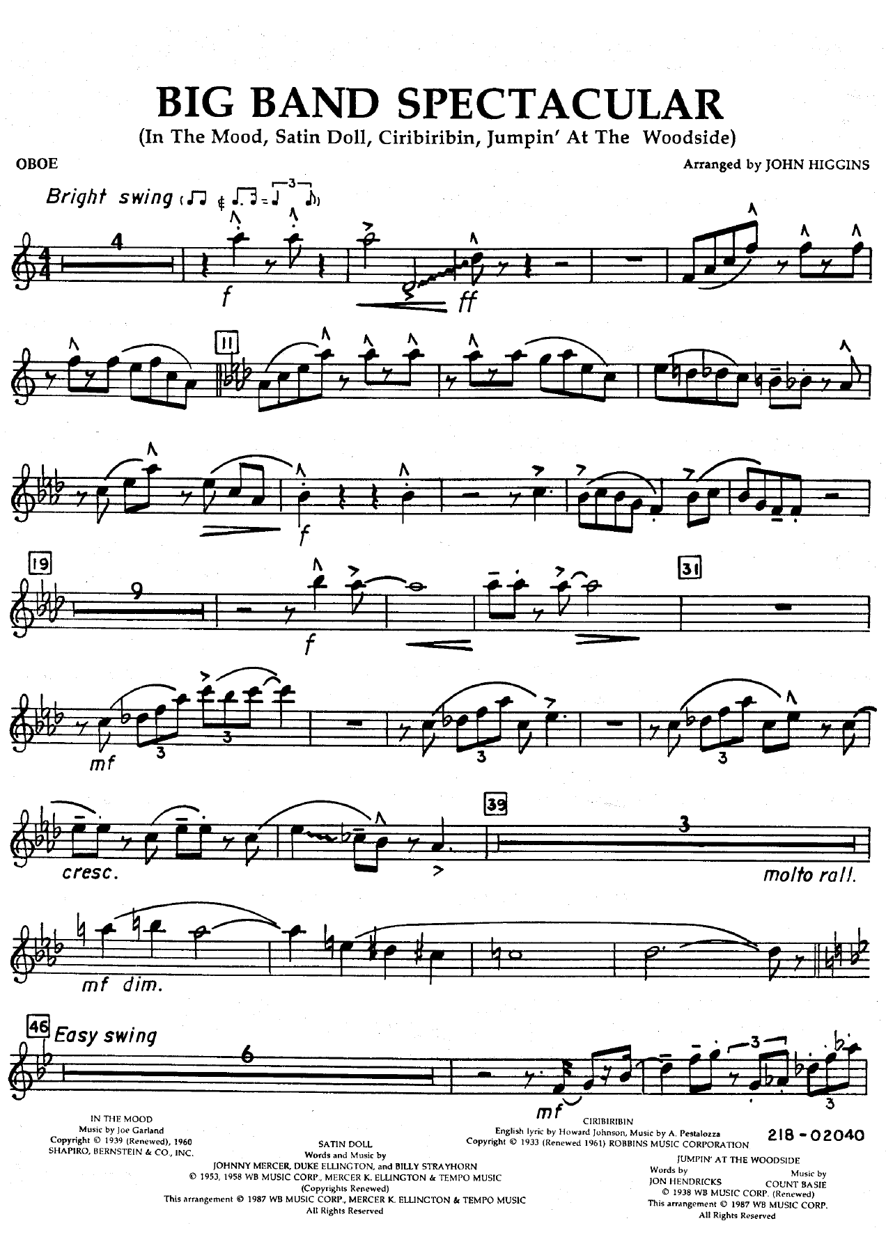 Big Band Spectacular — sheet music cover (first page)