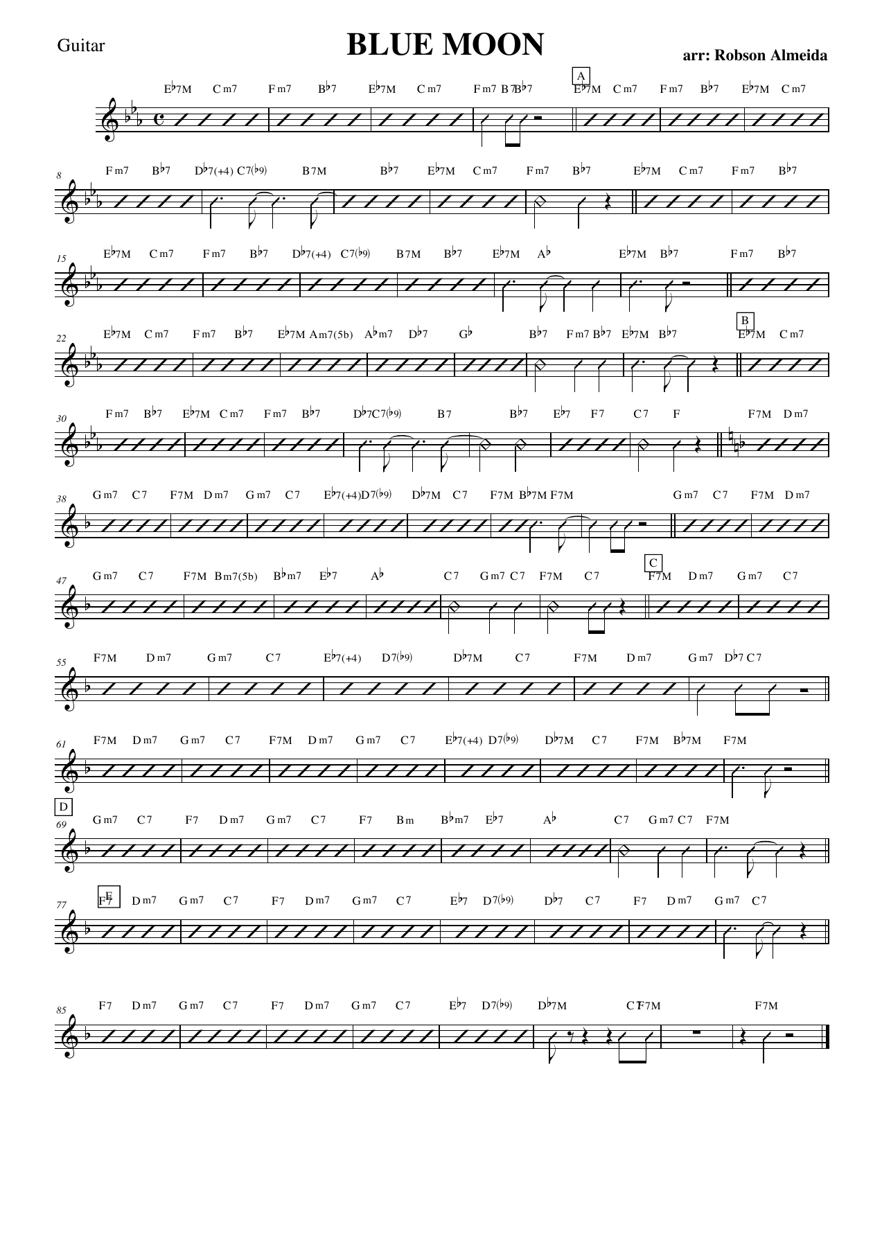 Blue Moon — sheet music cover (first page)