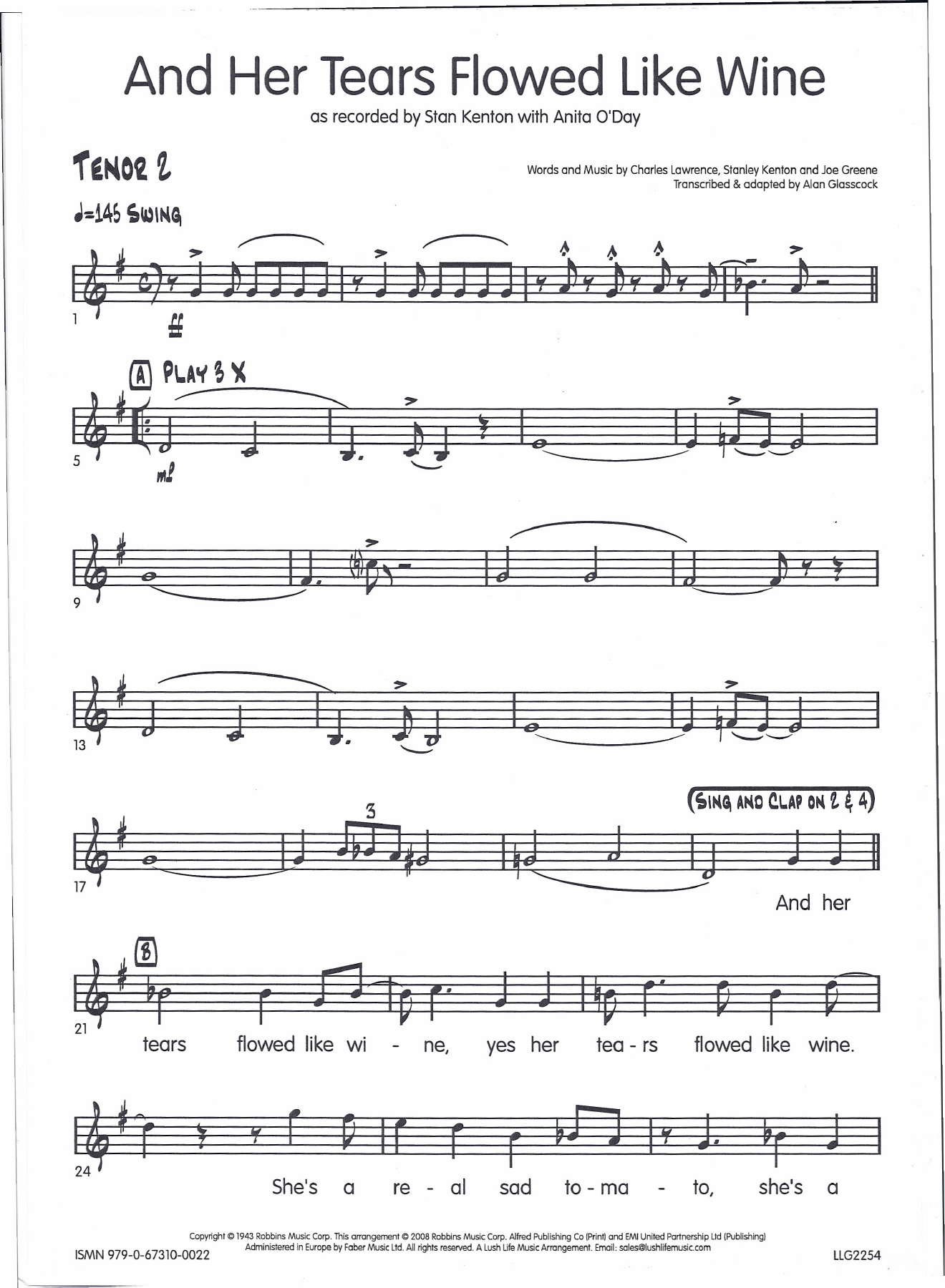 TenorSax2 — sheet music cover (first page)