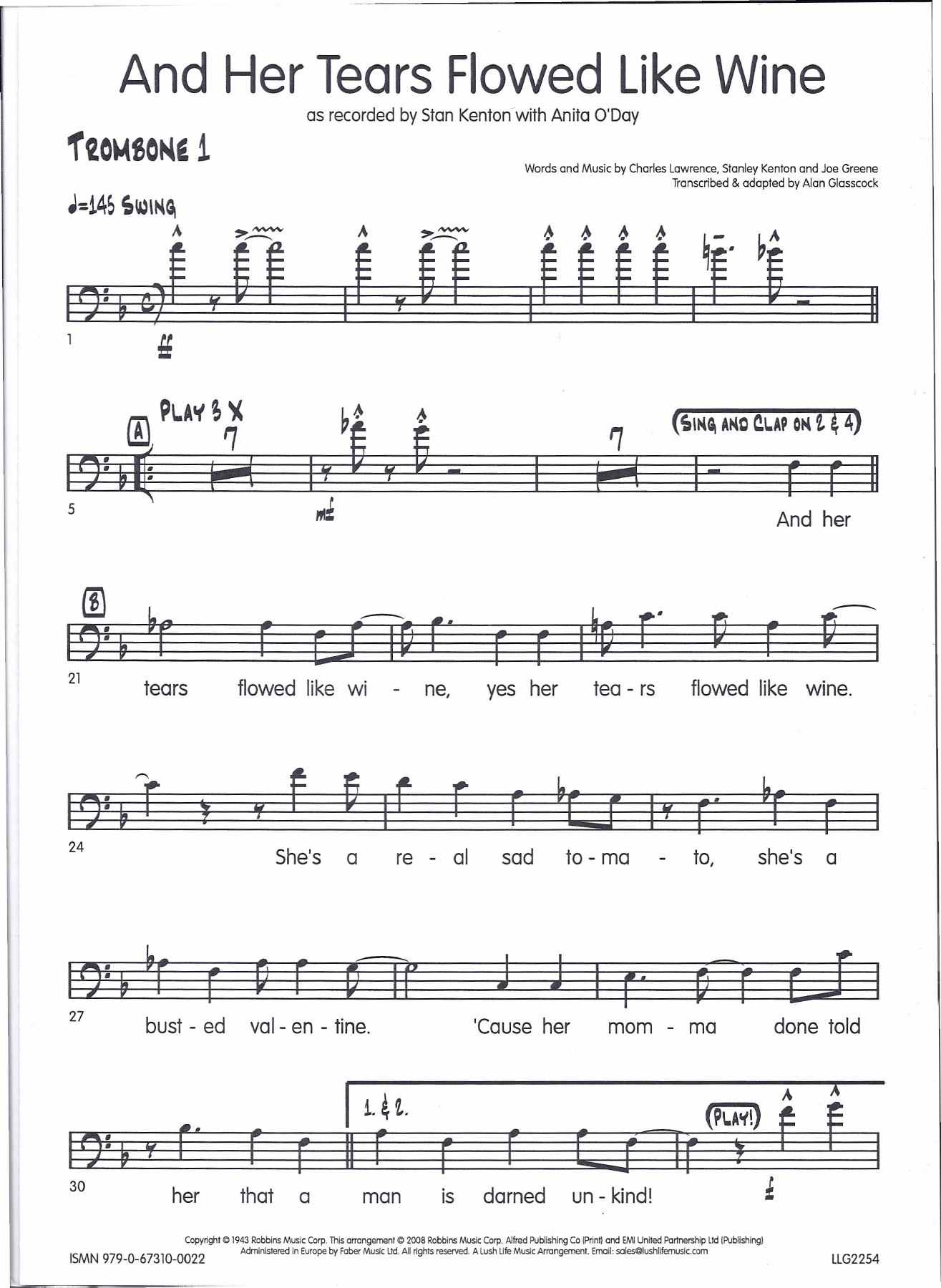 Trombone1 — sheet music cover (first page)