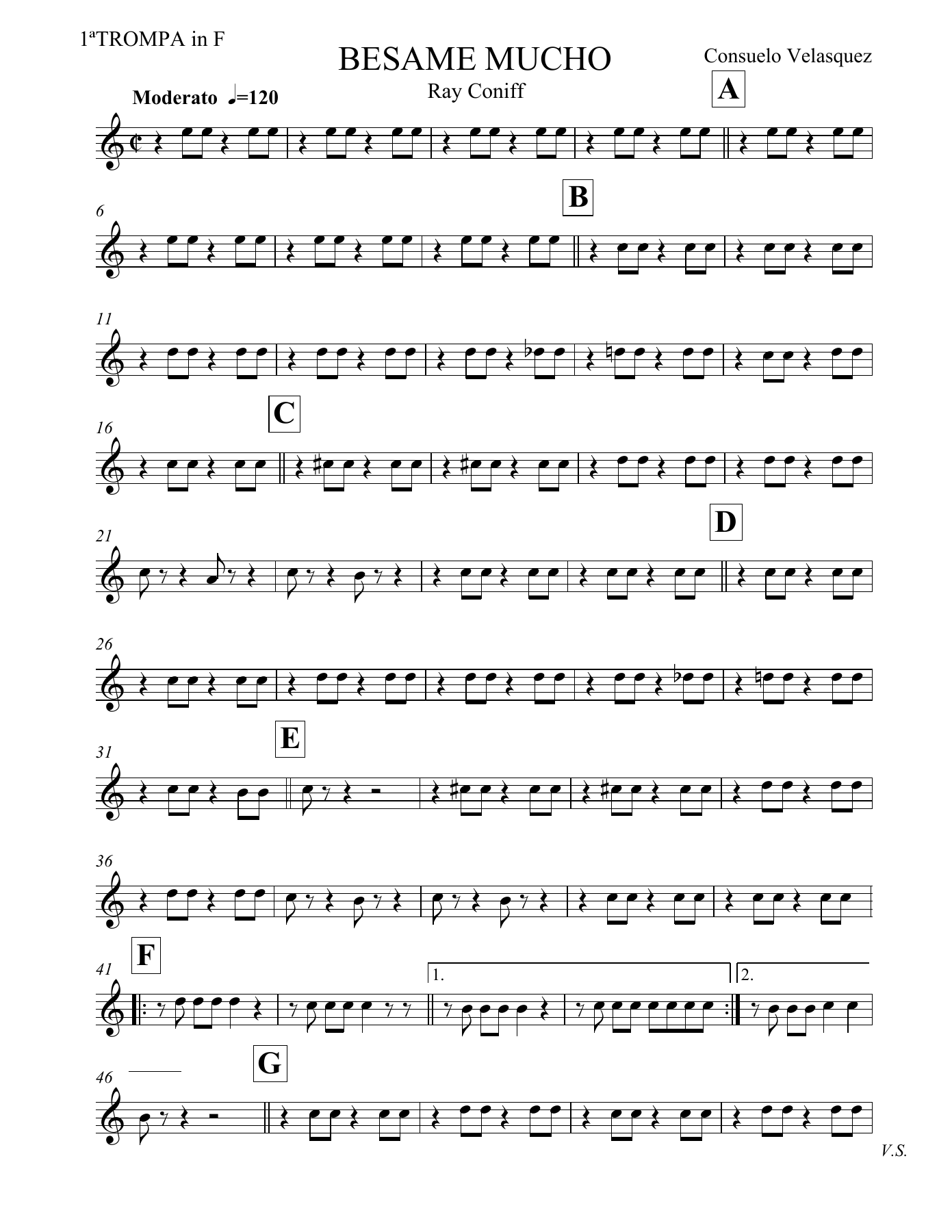 Besame Mucho TROMPA — concert_band sheet music arranged by Ray Coniff | Latin Jazz