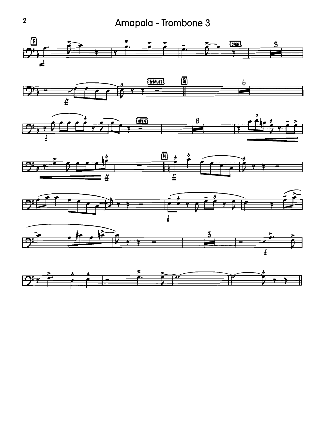 Amapola 3 Trombone — page 2