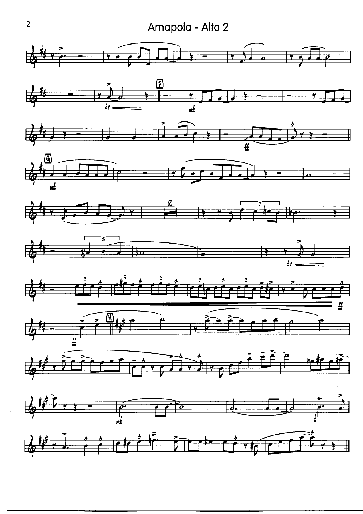 Amapola 2 Alto002 — sheet music cover (first page)