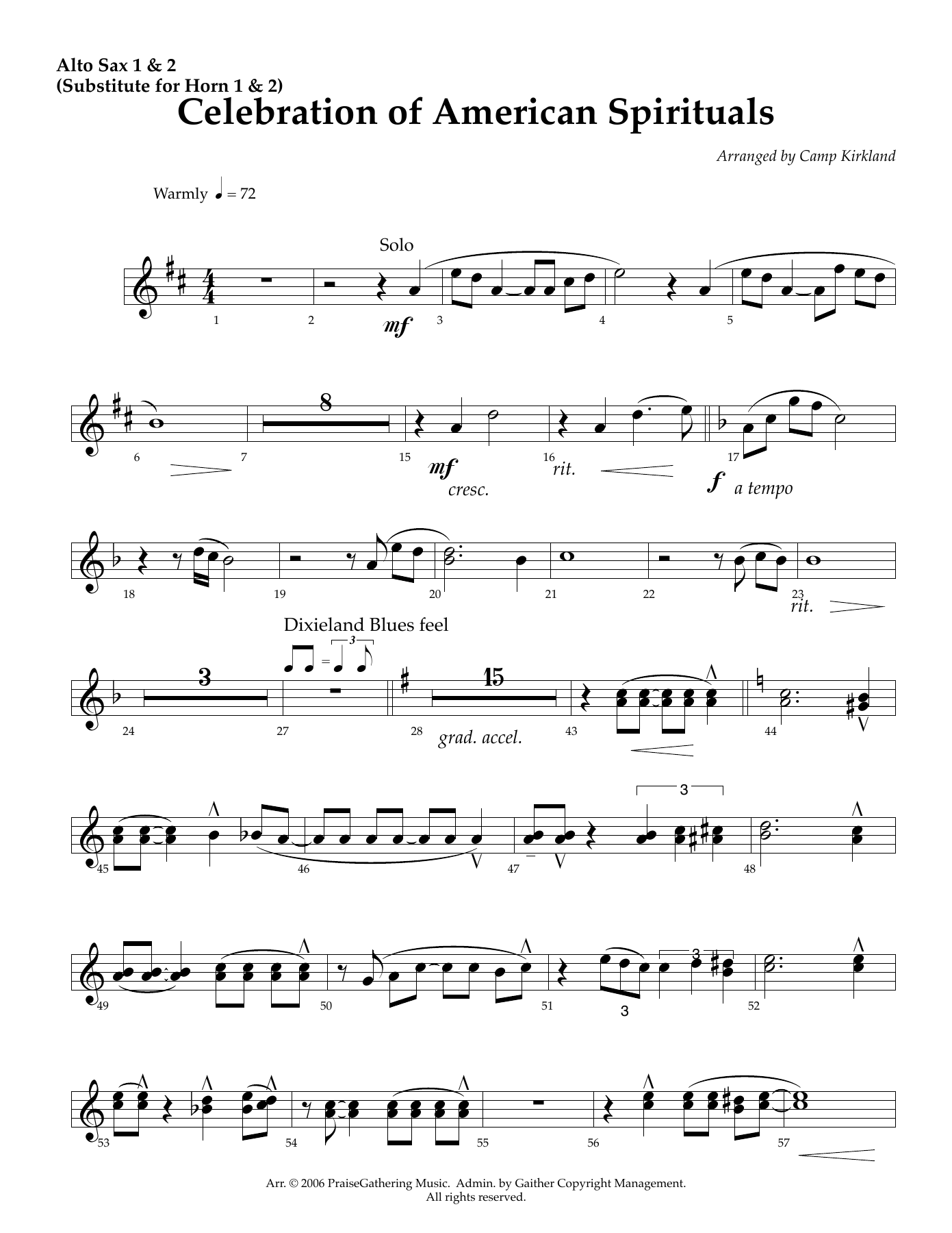Alto Sax — sheet music cover (first page)