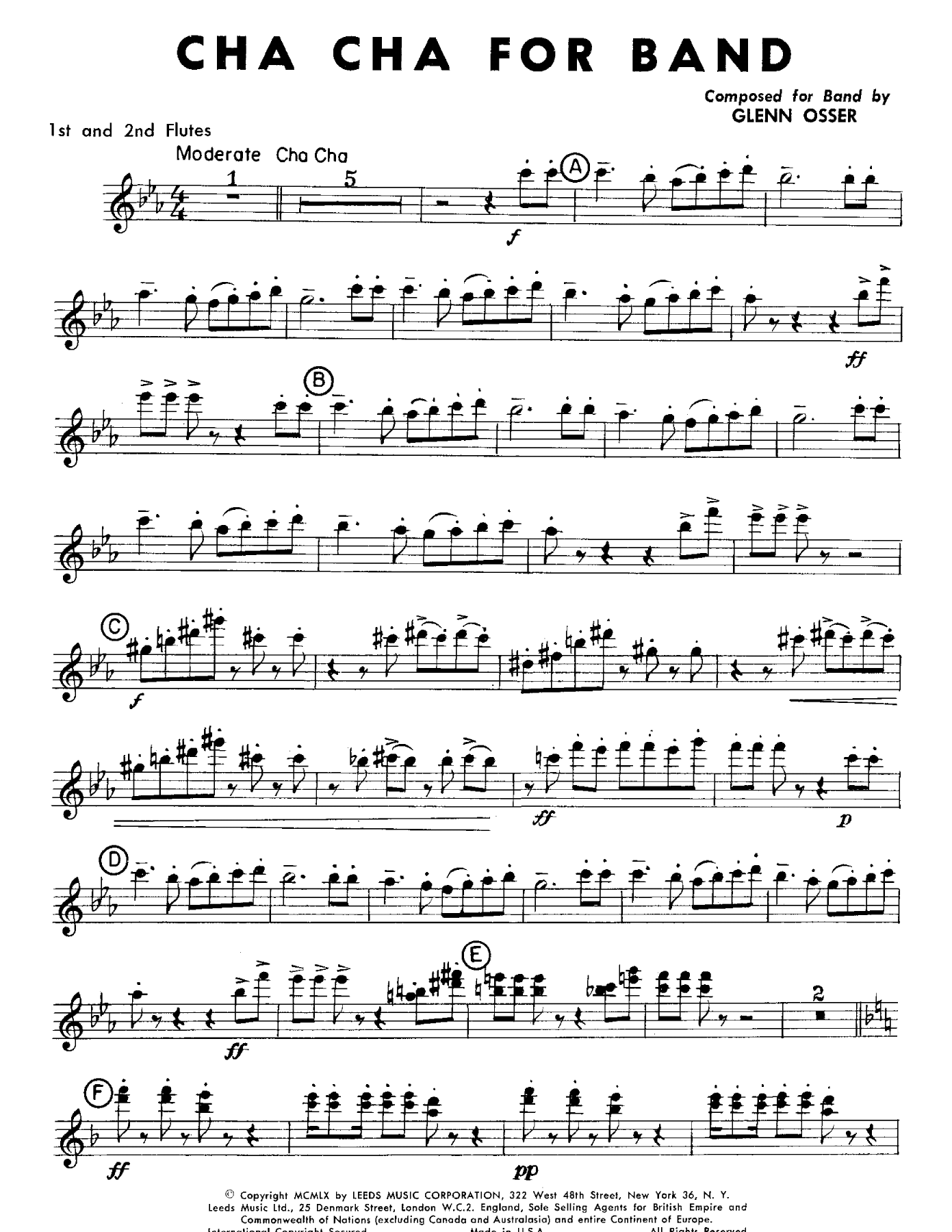 Cha Cha For Band — sheet music cover (first page)