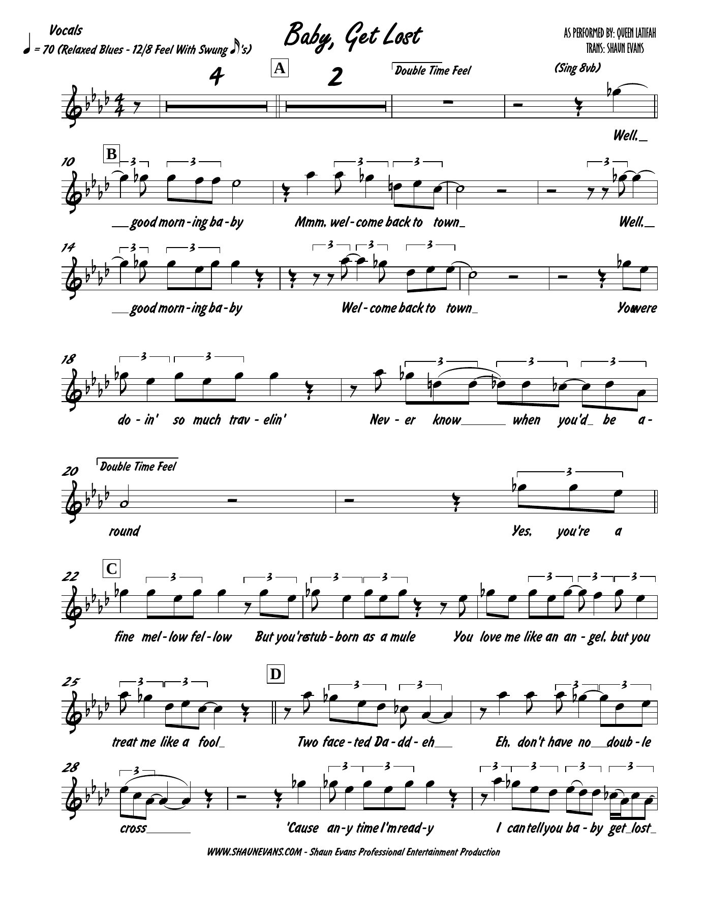 Baby, Get Lost — sheet music cover (first page)